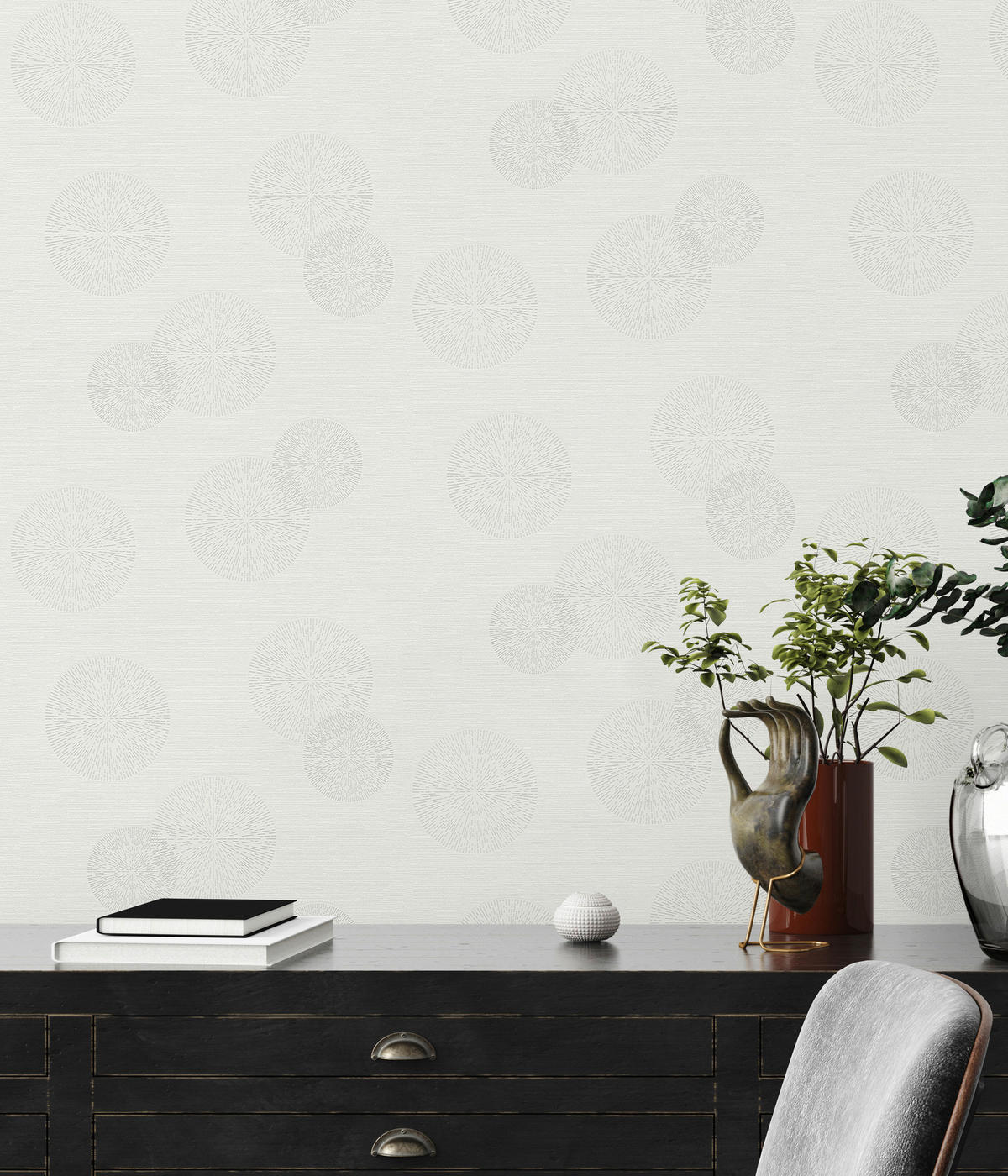 A.S.Creation Vliestapete Black & White Kreise grau B/L: ca. 53x1005 cm Black & White - grau (53,00/1005,00cm) - A.S.Creation