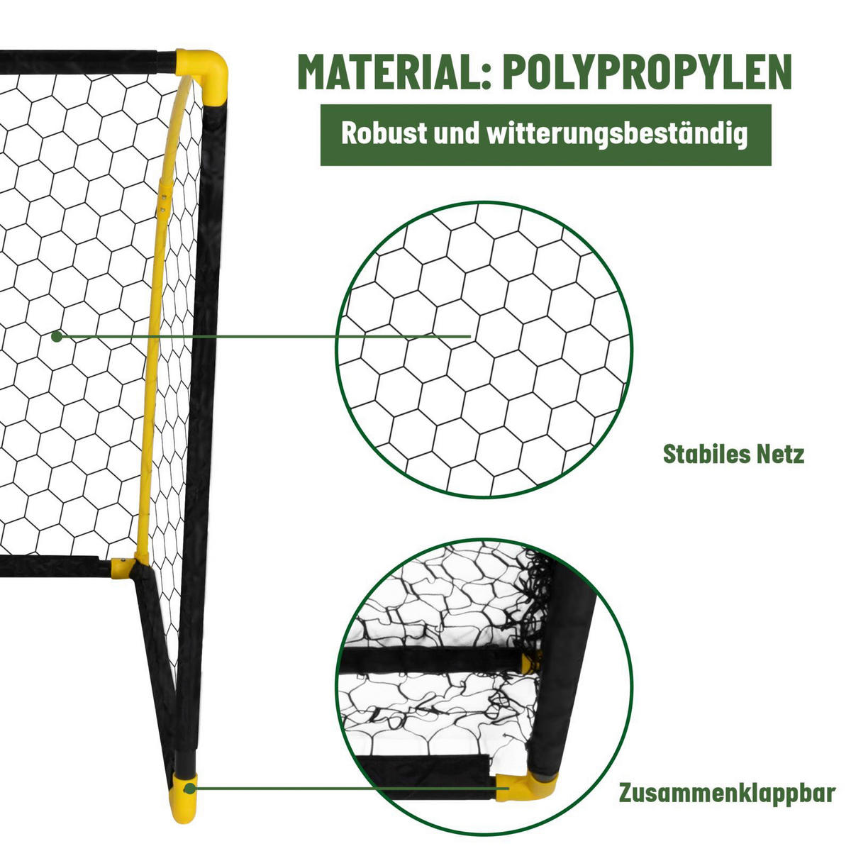 Fußballtor gelb B/H/T: ca. 180x120x91 cm Fußballtor 180x91x120cm - gelb/schwarz (180,00/120,00/91,00cm)