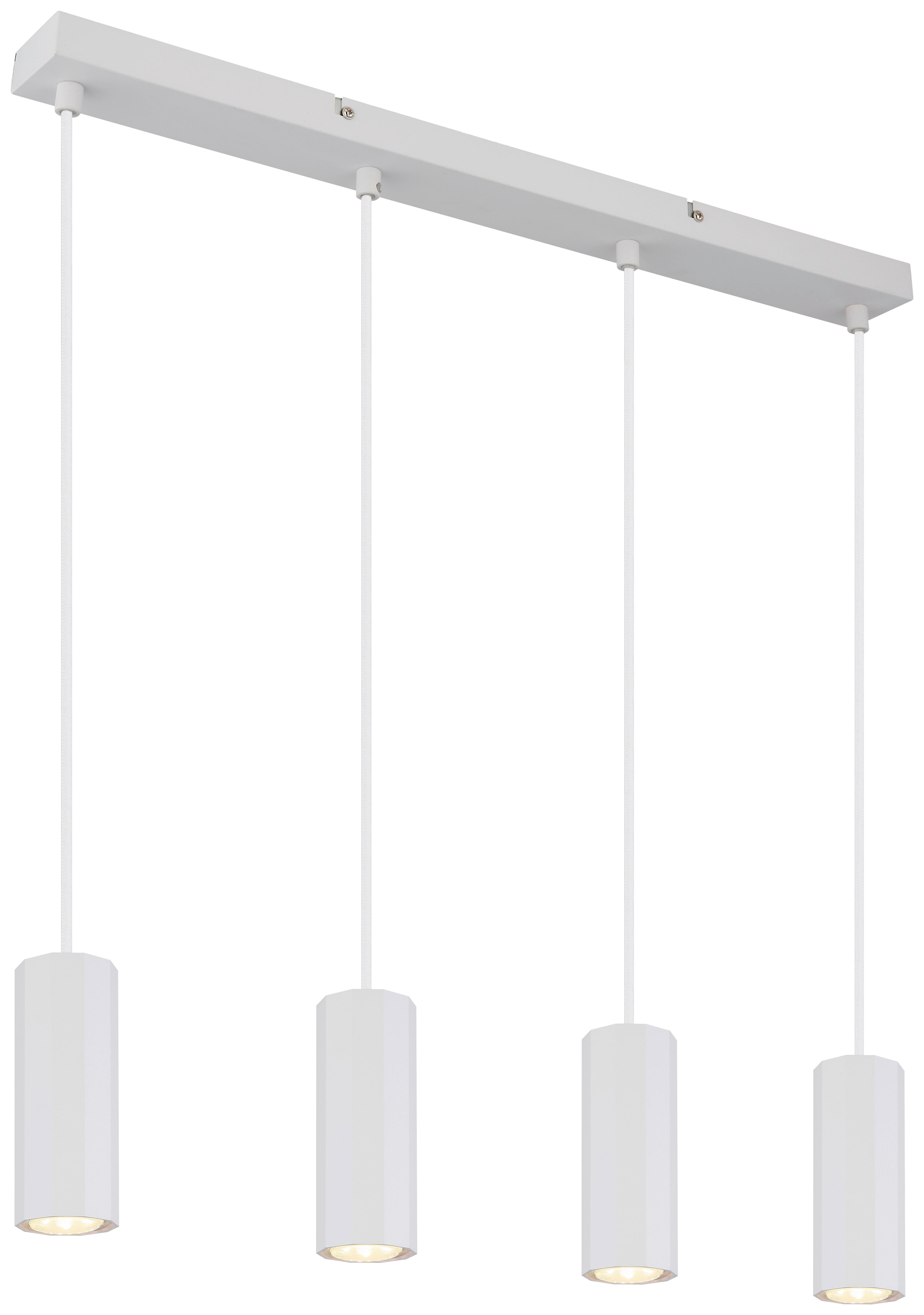 GLOBO Pendelleuchte JAMES 57918-4HW weiß Metall Kunststoff B/H/L: ca. 61x120x6 cm GU10 4 Brennstellen JAMES - weiß (6,00/61,00/120,00cm) - GLOBO