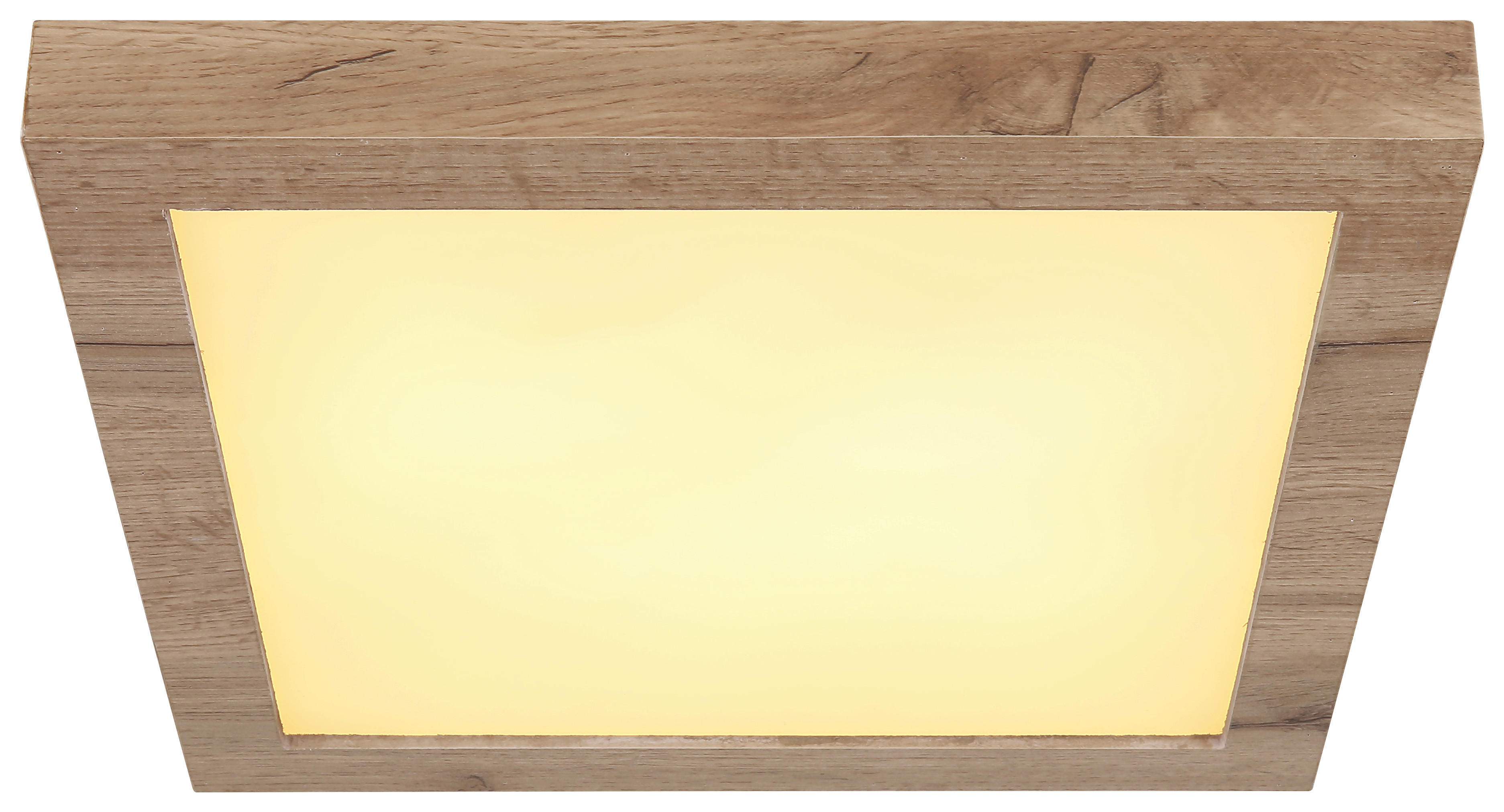 GLOBO LED-Deckenleuchte dunkelbraun weiß Metall Kunststoff MDF B/H/T: ca. 35x6x35 cm XAVVI - dunkelbraun/weiß (35,00/6,00/35,00cm) - GLOBO