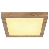GLOBO LED-Deckenleuchte dunkelbraun weiß Metall Kunststoff MDF B/H/T: ca. 35x6x35 cm XAVVI - dunkelbraun/weiß (35,00/6,00/35,00cm) - GLOBO