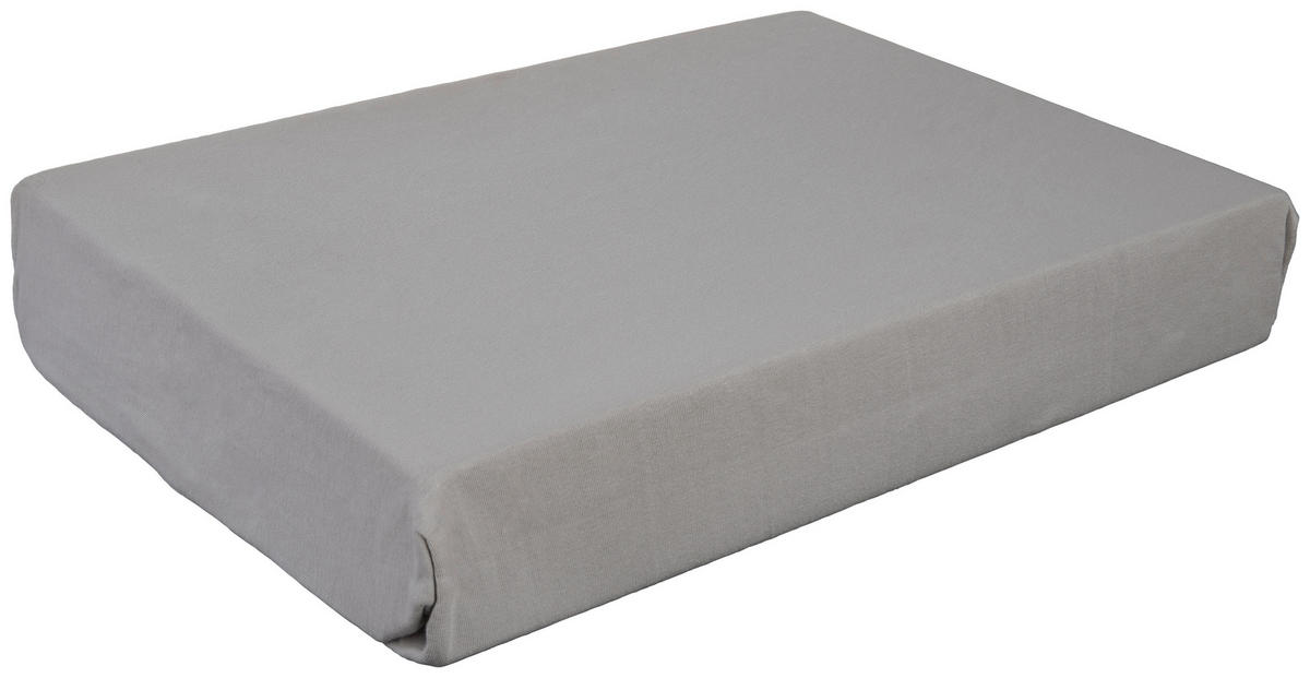 Boxspring Spannbetttuch Baumwolle Boxspring-Spannbetttuch silber - silber (100,00/200,00cm) - Elegance