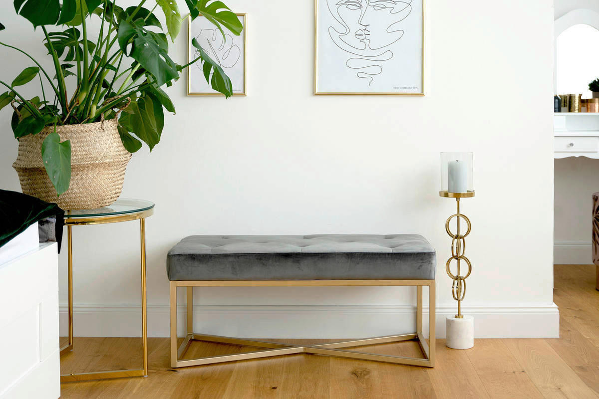 Sitzbank Cameron 100 grau B/H/T: ca. 90x40x40 cm Cameron 100 - gold/grau (90,00/40,00/40,00cm) - 360 Living