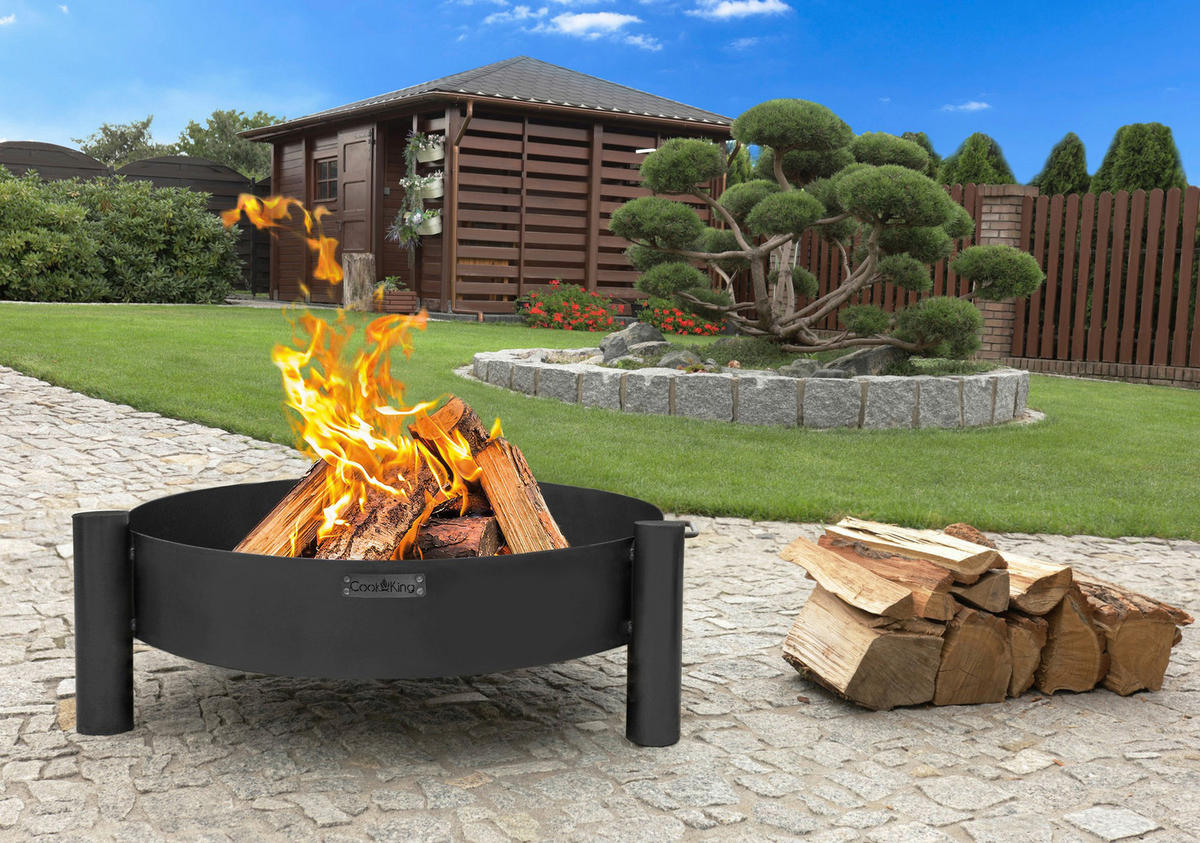 CookKing Feuerschale Haiti schwarz Stahl B/H/T: ca. 68x30x68 cm Haiti - schwarz (68,00/30,00/68,00cm) - CookKing