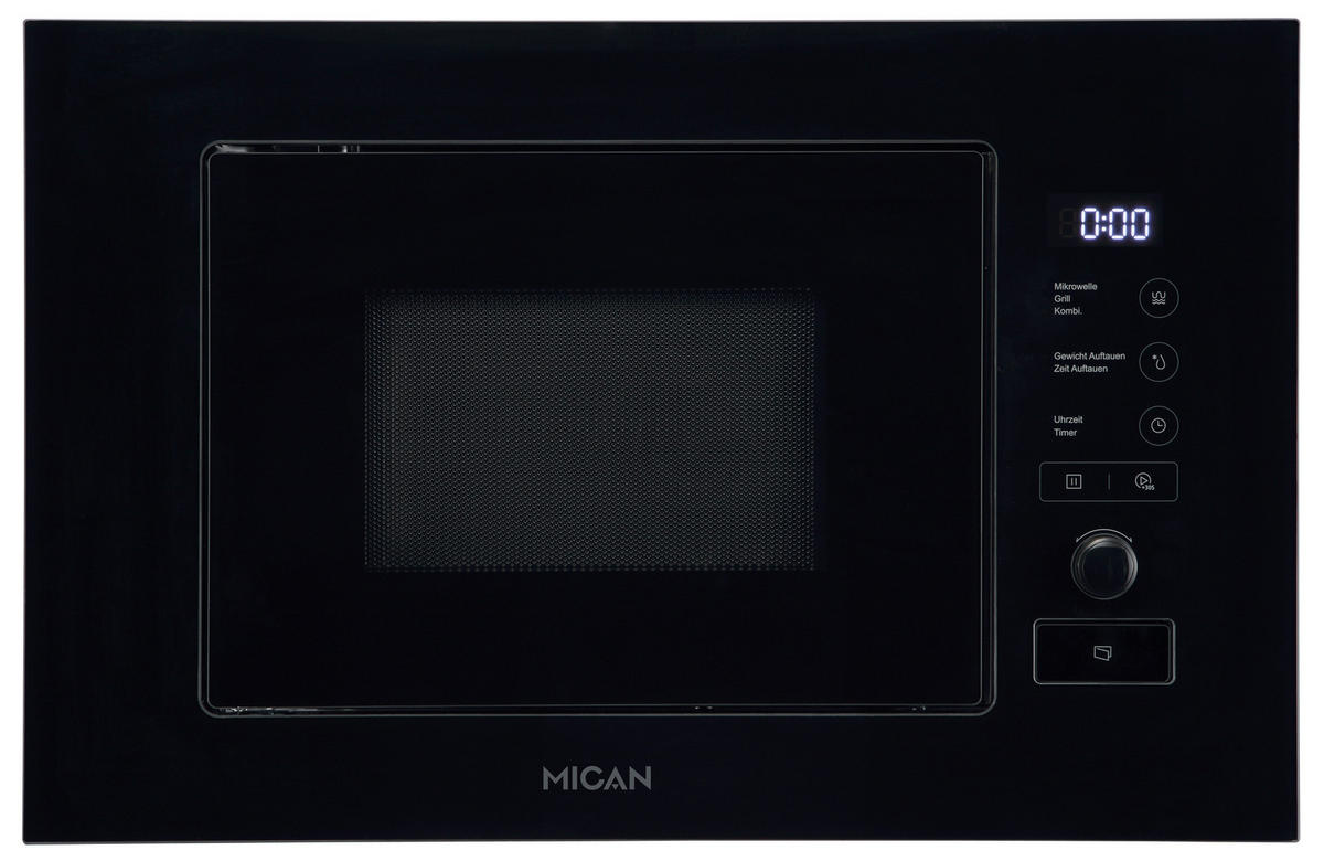 Mican Einbaumikrowelle MGM17SCBG schwarz Edelstahl B/H/T: ca. 59,5x38,2x32 cm MGM17SCBG - schwarz (59,50/38,20/32,00cm) - Mican