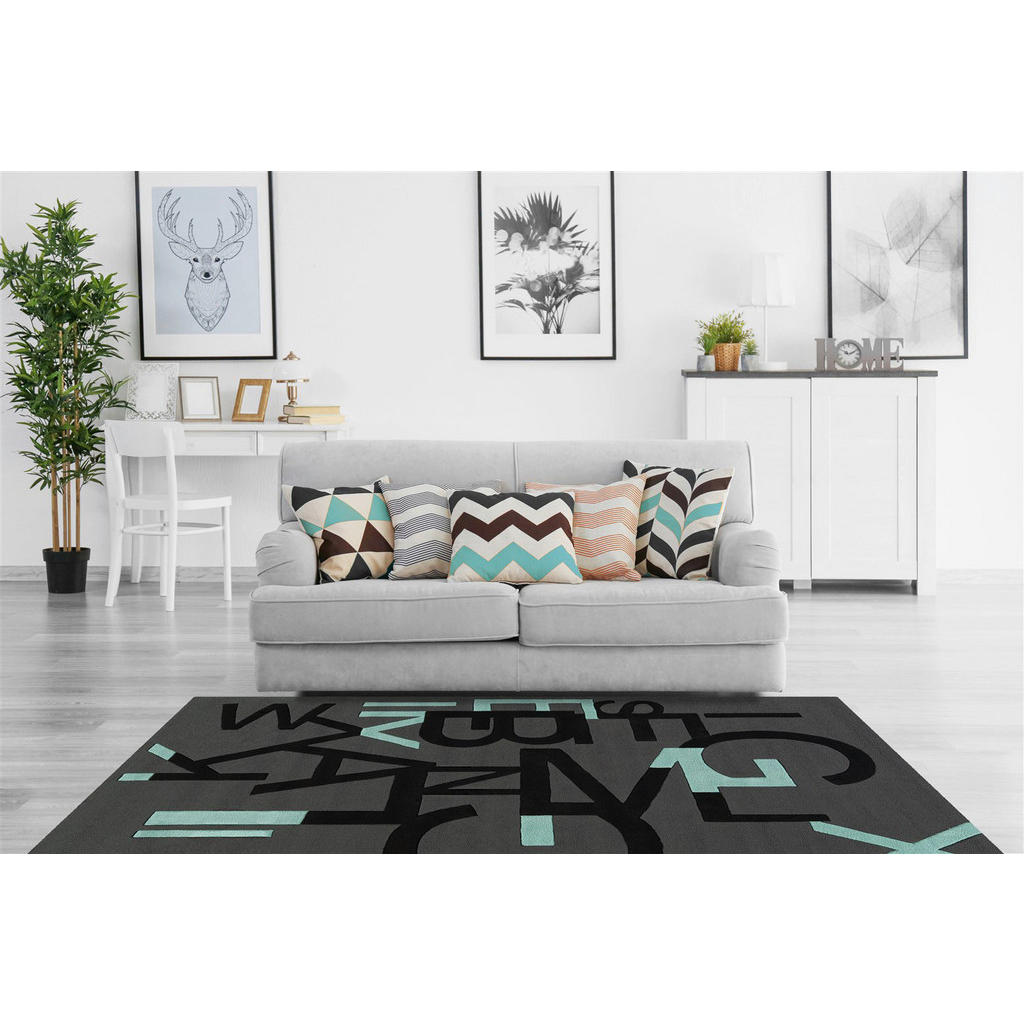 Thumbnail - Arte Espina Kurzflorteppich Sam 4161 schwarz B/L: ca. 140x200 cm