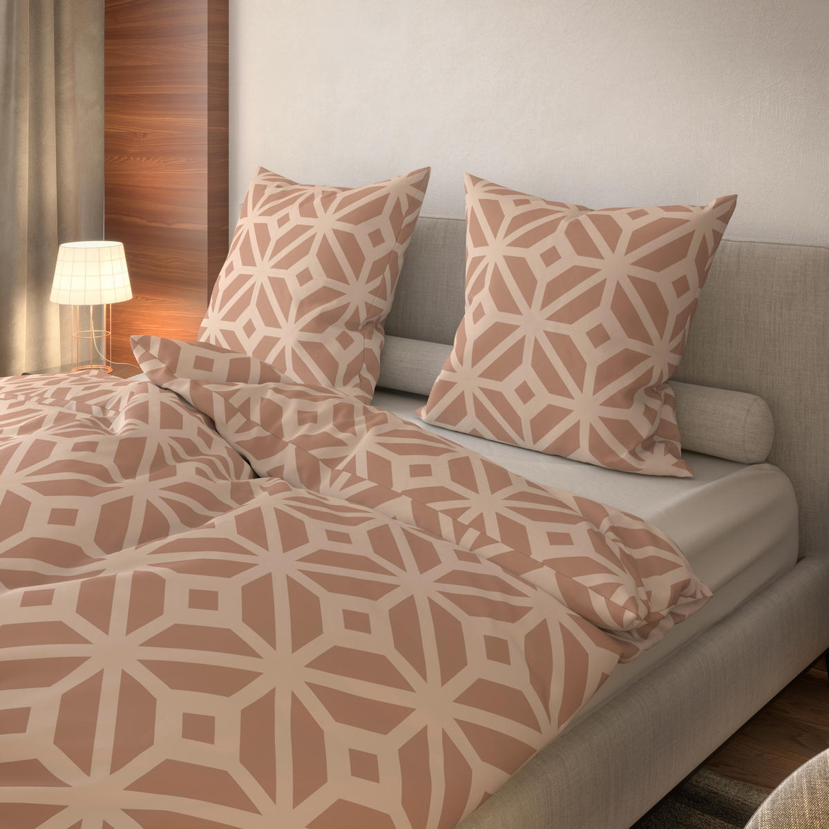 Microfaser Bettwäsche Fleece Bettwäsche_Fleece Grafik 135x200cm - beige (135,00/200,00cm)