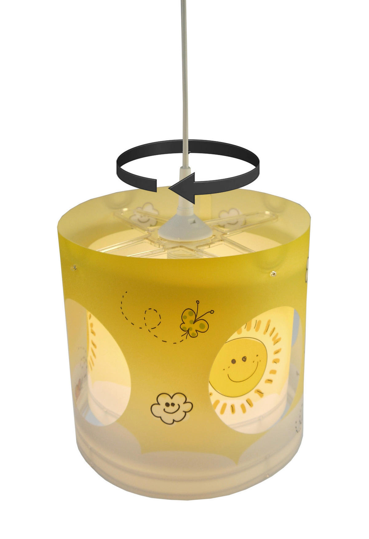 Niermann Dreh-Pendelleuchte Sunny gelb Kunststoff H/D: ca. 27x25 cm E27 Dreh-Pendelleuchte_Sunny - gelb (25,00/27,00cm) - Niermann