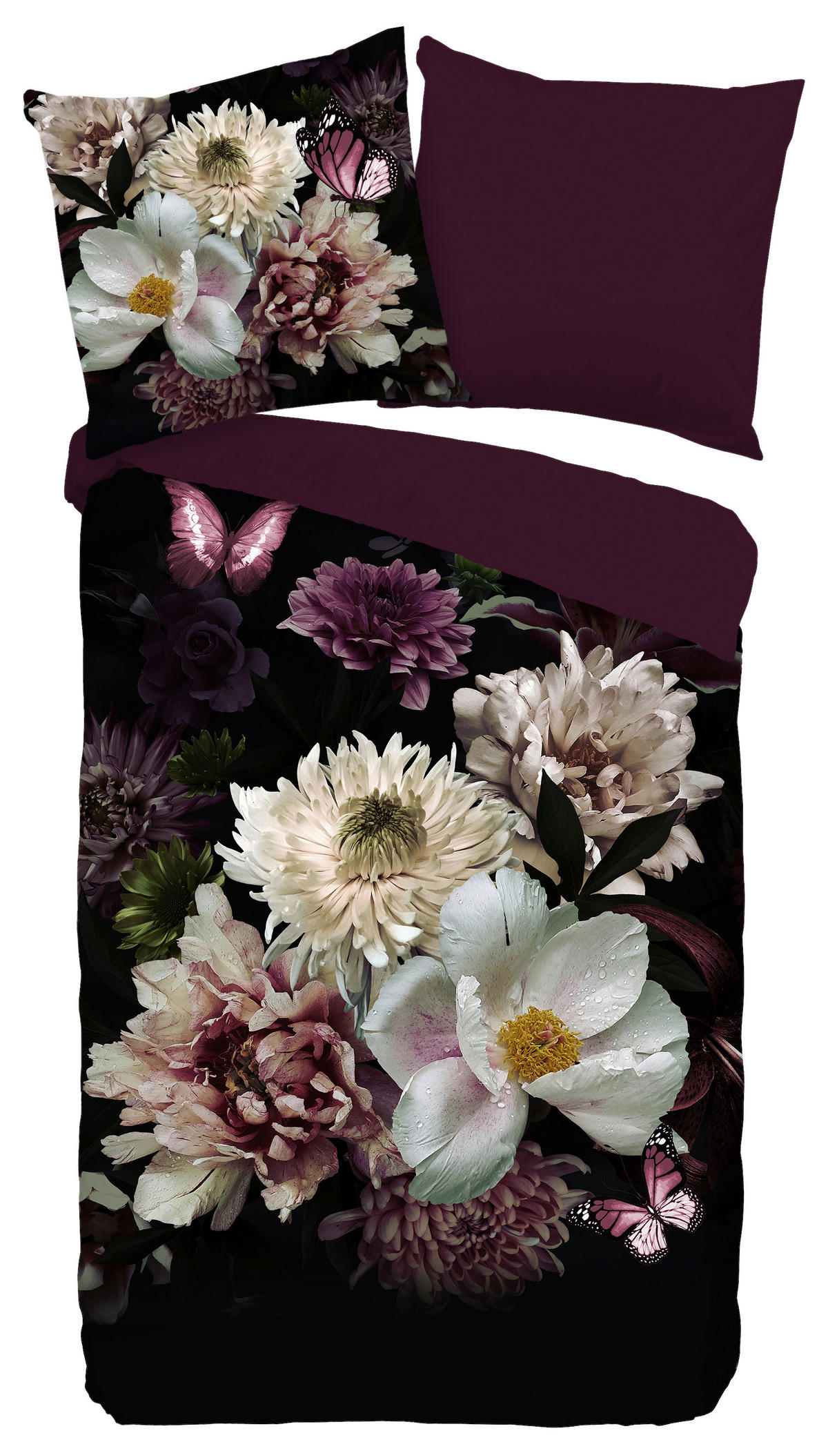 Bettwäsche Marleen bordeauxrot Polyester B/L: ca. 135x200 cm Marleen - bordeauxrot (135,00/200,00cm) - Pure