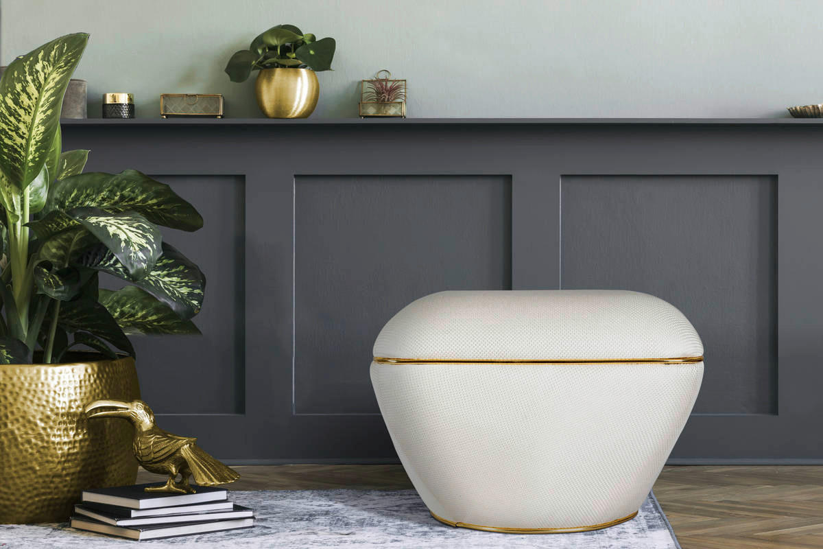360 Living Hocker Contessa 120 elfenbein gold B/H/T: ca. 60x42,5x60 cm Contessa 120 - gold/elfenbein (60,00/42,50/60,00cm) - 360 Living