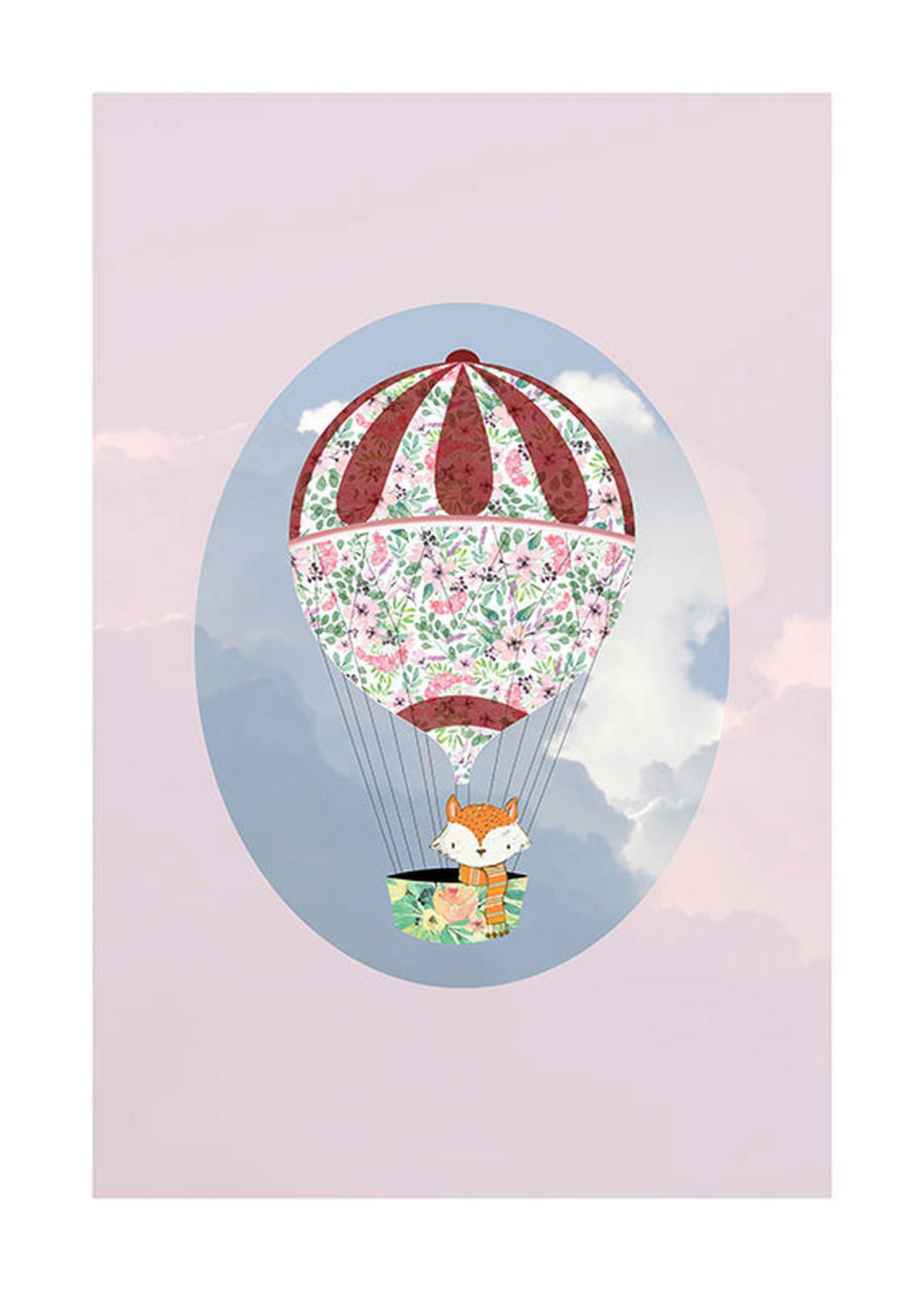 Komar Poster Happy Balloon Rose Luftballons B/L: ca. 50x70 cm Happy Balloon Rose - (50,00/70,00cm) - Komar