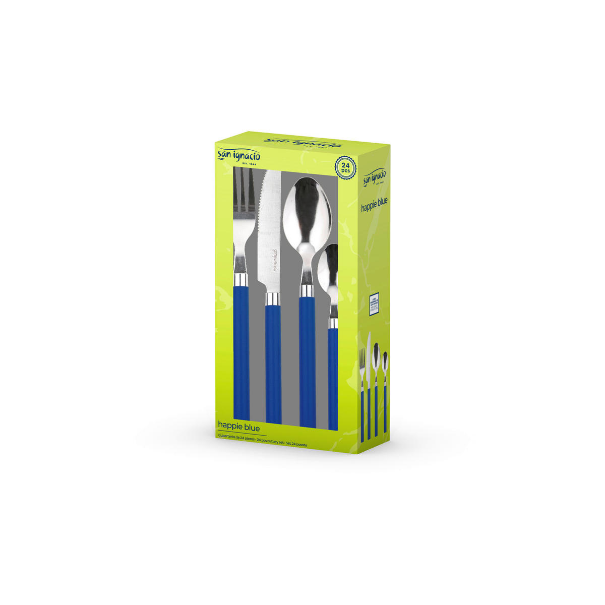 SAN IGNACIO Besteckset HAPPIE BLUE blau Kunststoff 24 tlg. HAPPIE BLUE - blau - SAN IGNACIO