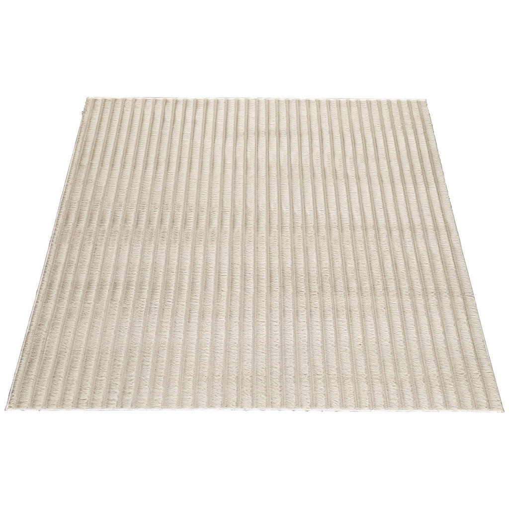 Thumbnail - Fellimitat Stripy beige B/L: ca. 160x220 cm
