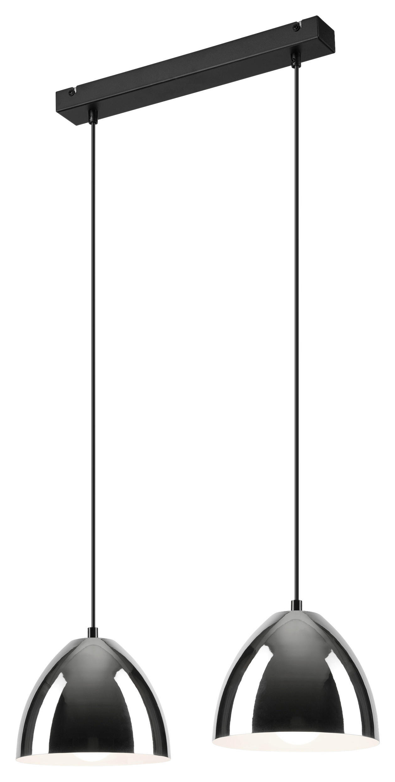 Lamkur Pendelleuchte MIA 40455 Chrom Stahl H/L: ca. 89x50 cm E27 2 Brennstellen Mia - Chrom (50,00cm) - Lamkur