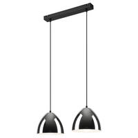 Lamkur Pendelleuchte MIA 40455 Chrom Stahl H/L: ca. 89x50 cm E27 2 Brennstellen Mia - Chrom (50,00cm) - Lamkur