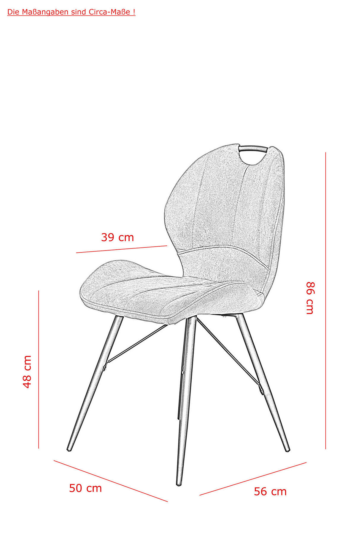 Stuhl Kate 4er Set schlamm Vintage Microfaser B/H/T: ca. 50x86x56 cm Kate 4er Set - braun/schlamm (50,00/86,00/56,00cm) - Hela