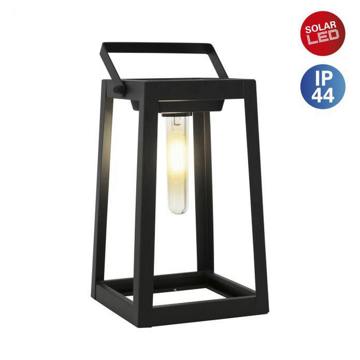 LED-Deko-Solarleuchte NV5250222 schwarz Kunststoff B/H/T: ca. 15x26x15 cm LED-Deko-Solarleuchte - schwarz (15,00/26,00/15,00cm) - Näve Leuchten