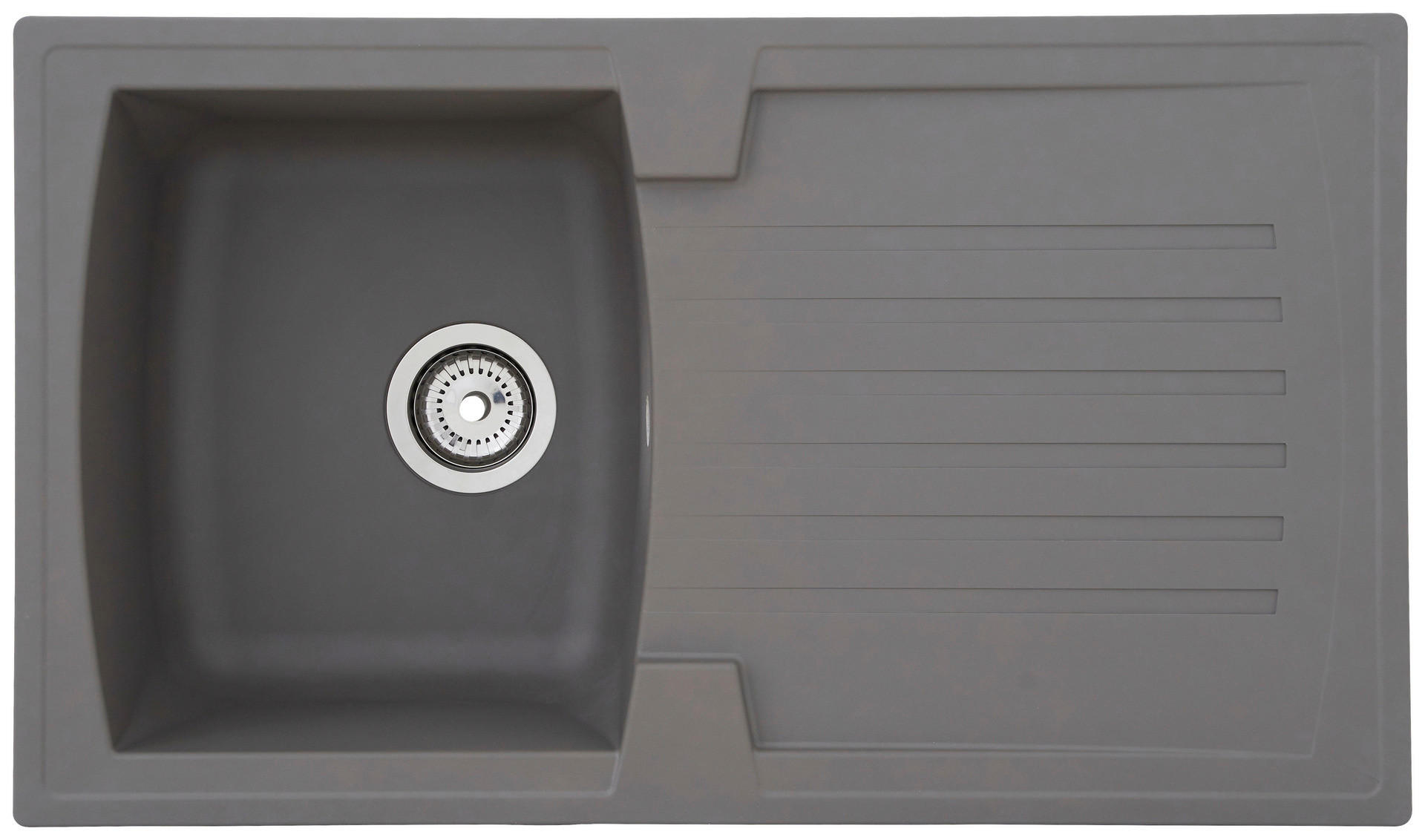 Respekta Einbauspüle Boston 86 x 50 G Beton grau Mineralite B/H/T: ca. 86x20x50 cm Boston 86 x 50 G - Beton/grau (86,00/20,00/50,00cm) - Respekta