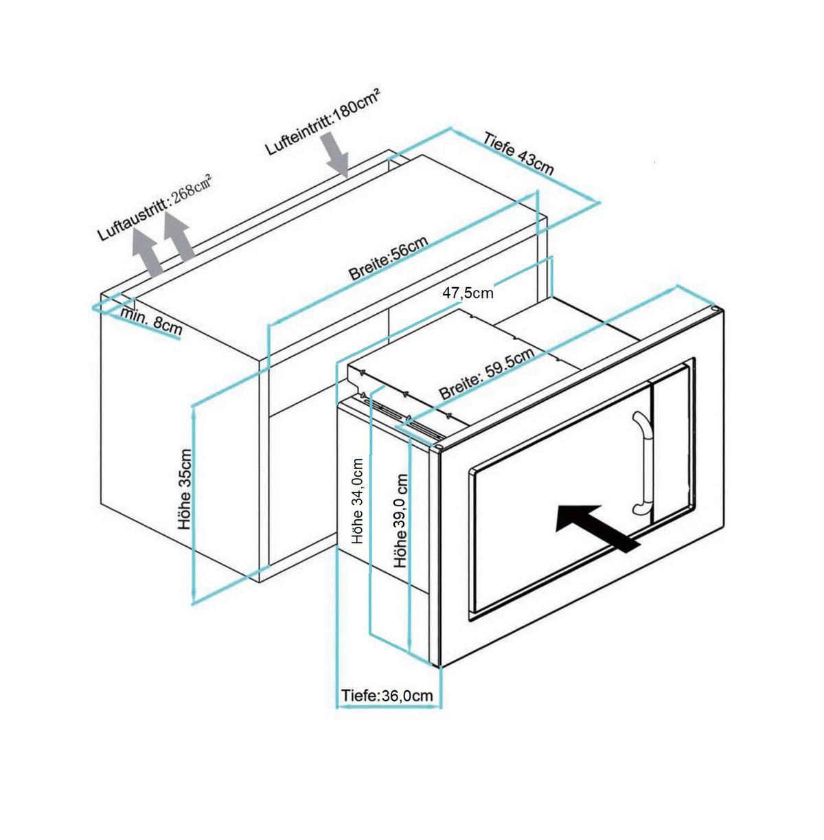 Respekta Küchenblock Premium grau hochglänzend B/H/T: ca. 345x220,5x172 cm Premium - weiß/granit (345,00/220,50/172,00cm) - Respekta