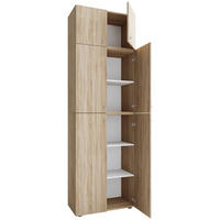 Büroschrank Lona Eiche Sonoma Nachbildung weiß B/H/T: ca. 70x223x39 cm Lona - Eiche/weiß (70,00/223,00/39,00cm) - VCM Möbel