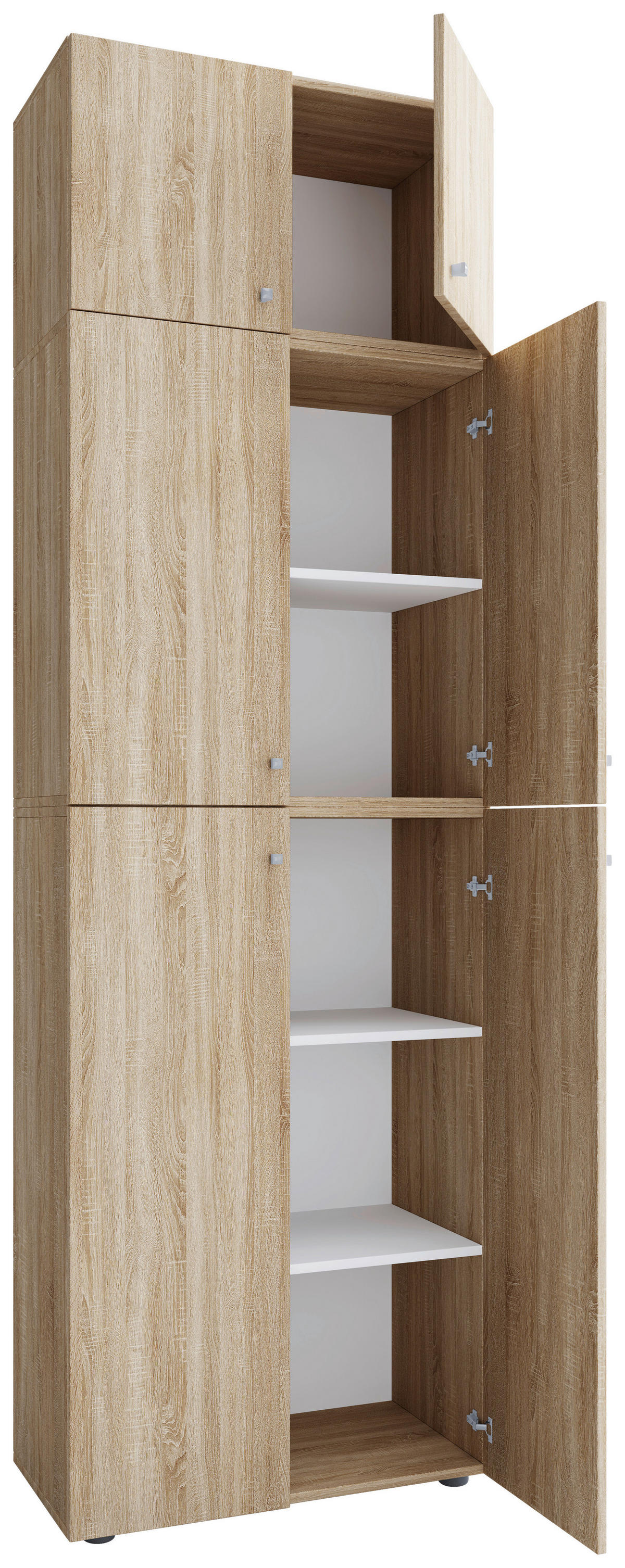 Büroschrank Lona Eiche Sonoma Nachbildung weiß B/H/T: ca. 70x223x39 cm Lona - Eiche/weiß (70,00/223,00/39,00cm) - VCM Möbel