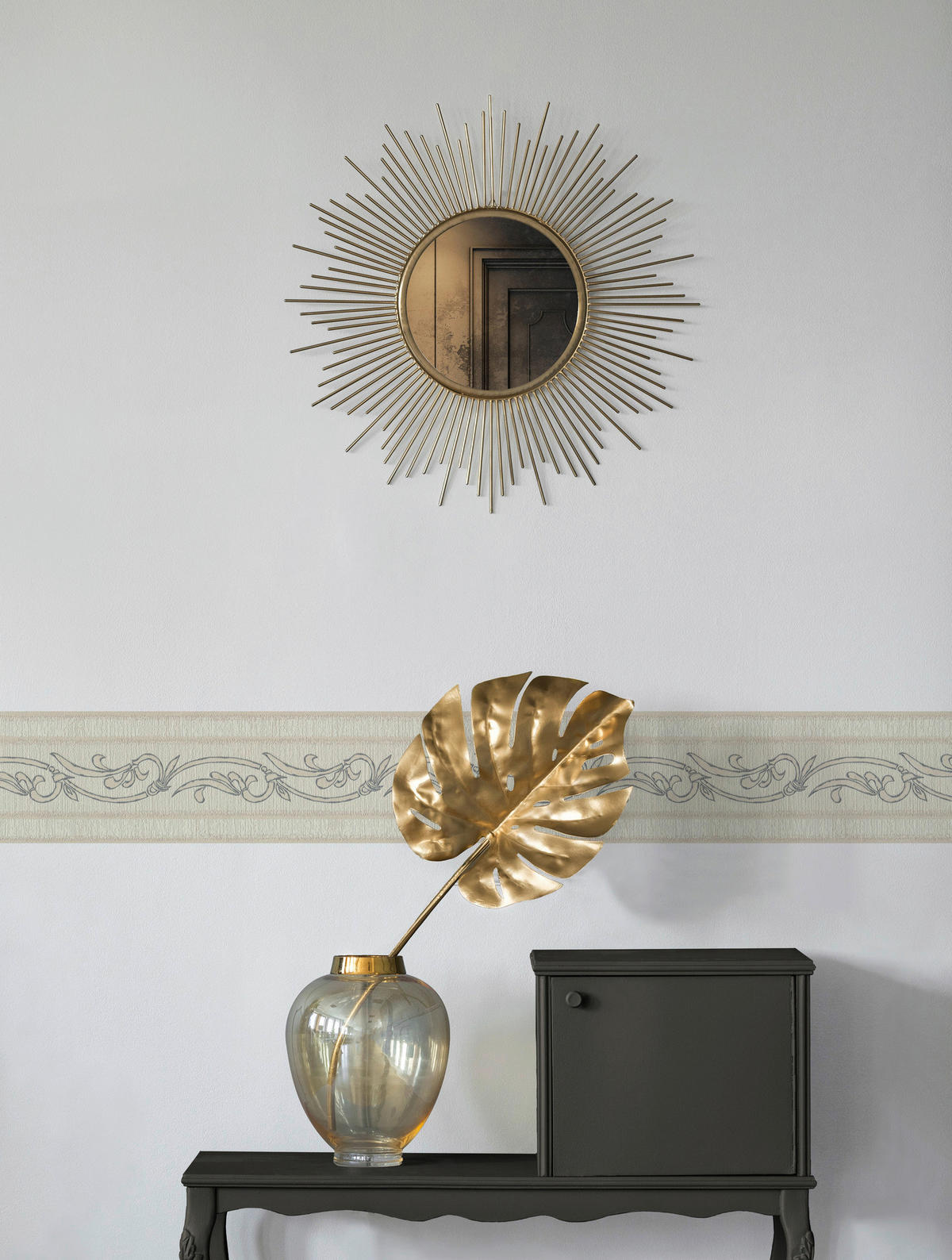 A.S.Création Bordüre beige silber B/H/D: ca. 13x500x8 cm Bordüre_selbstklebend - beige/silber (8,00/500,00cm) - A.S.Creation