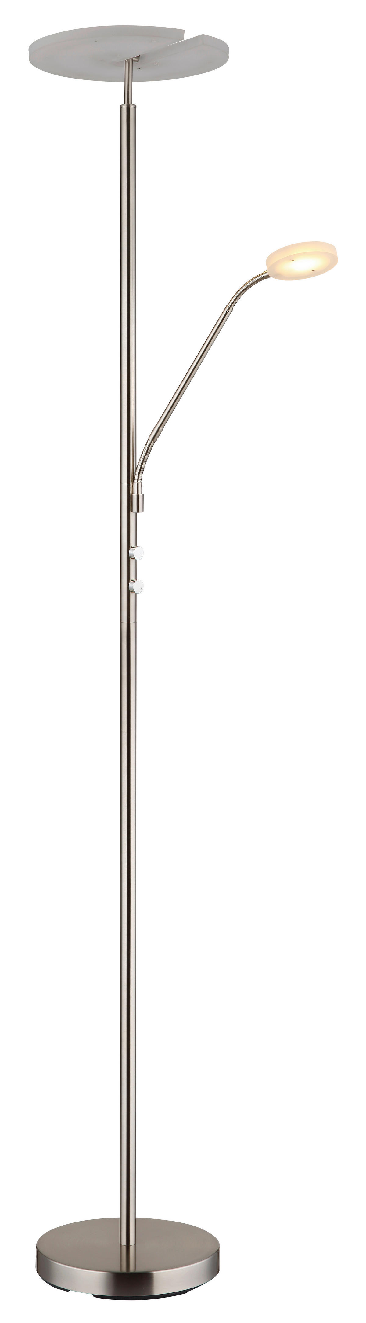 GLOBO Deckenfluter Satiniert nickel matt Acryl Metall H/D: ca. 180x30 cm 1 Brennstellen Stanford - nickel matt/Satiniert (30,00/180,00cm) - GLOBO