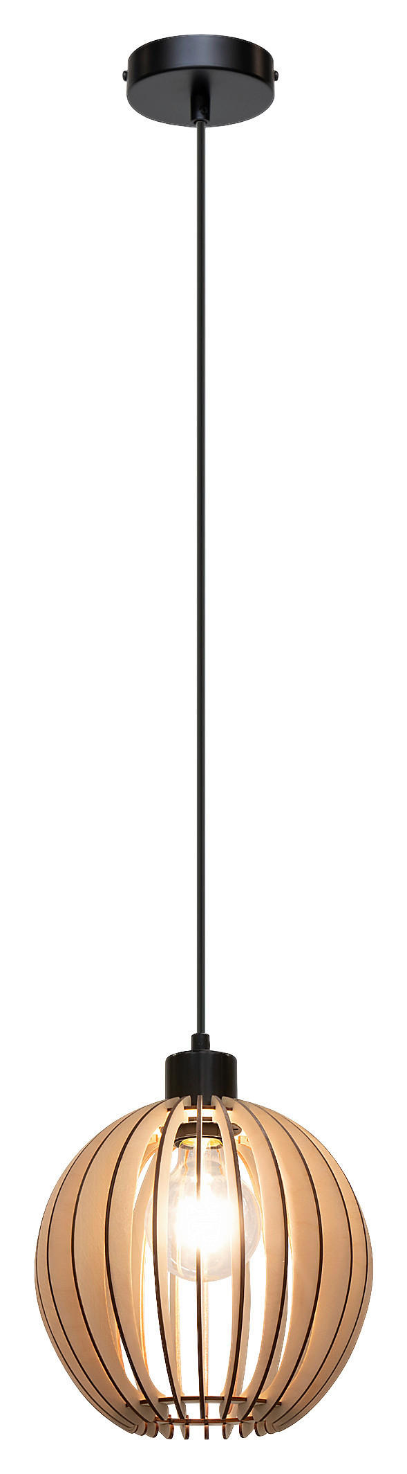 SPOT Light Pendelleuchte Shiro natur schwarz Holz Metall L/D: ca. 120x20 cm  E27 1 Brennstellen ▷ online bei POCO kaufen