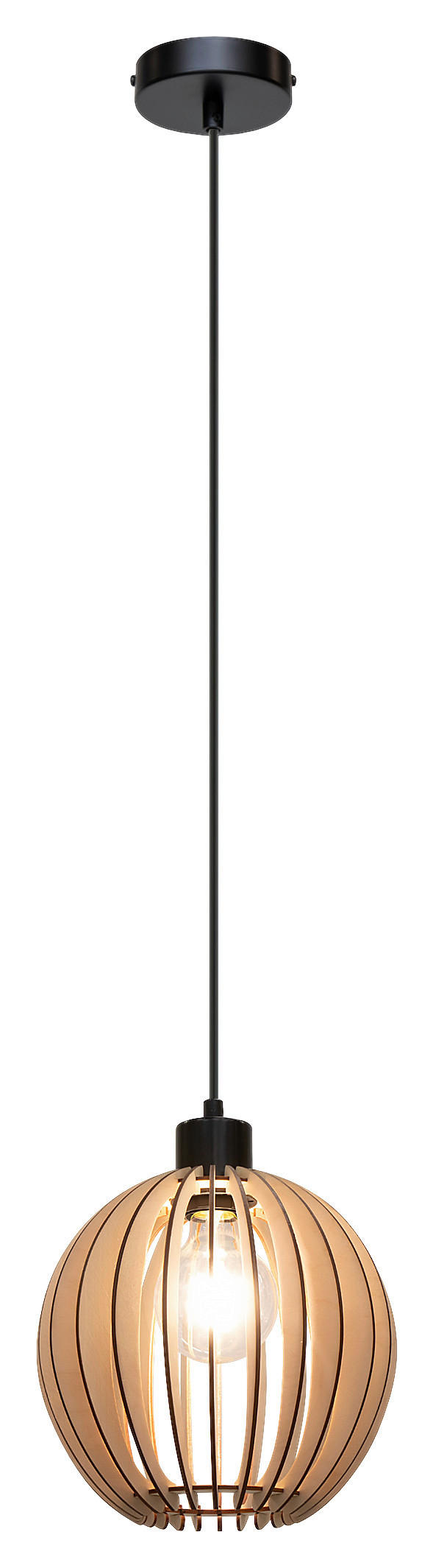 OTTO products Pendelleuchte Maara, Naturprodukt aus Sperrholz mit FSC-Zertifikat, passende LM E27 / exklusive, Made in Europe, Ø 23 cm