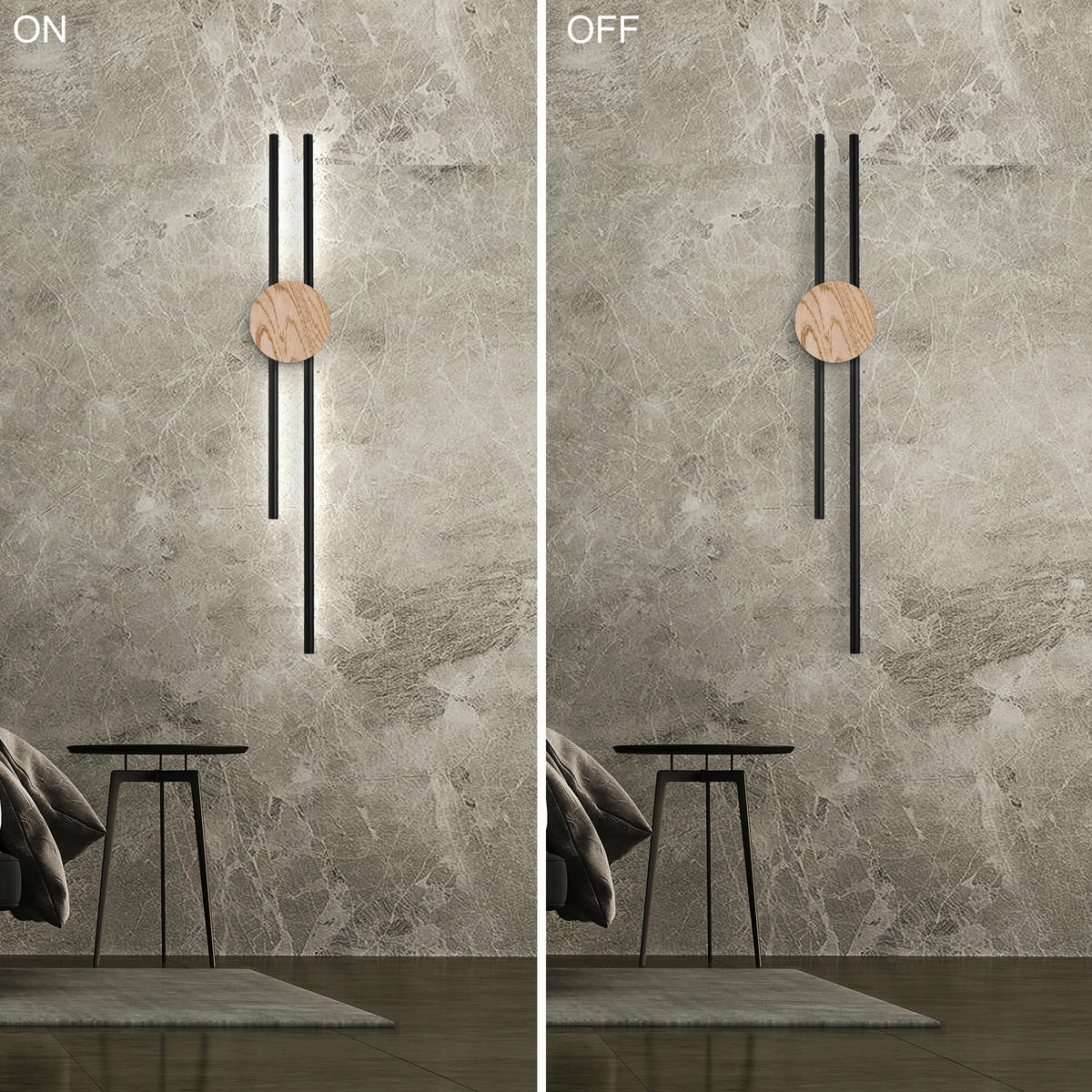 Lamkur LED-Wandleuchte Chrom PVC Stahl B/H/L: ca. 12x80x12 cm Longo - Chrom (12,00/12,00/80,00cm) - Lamkur