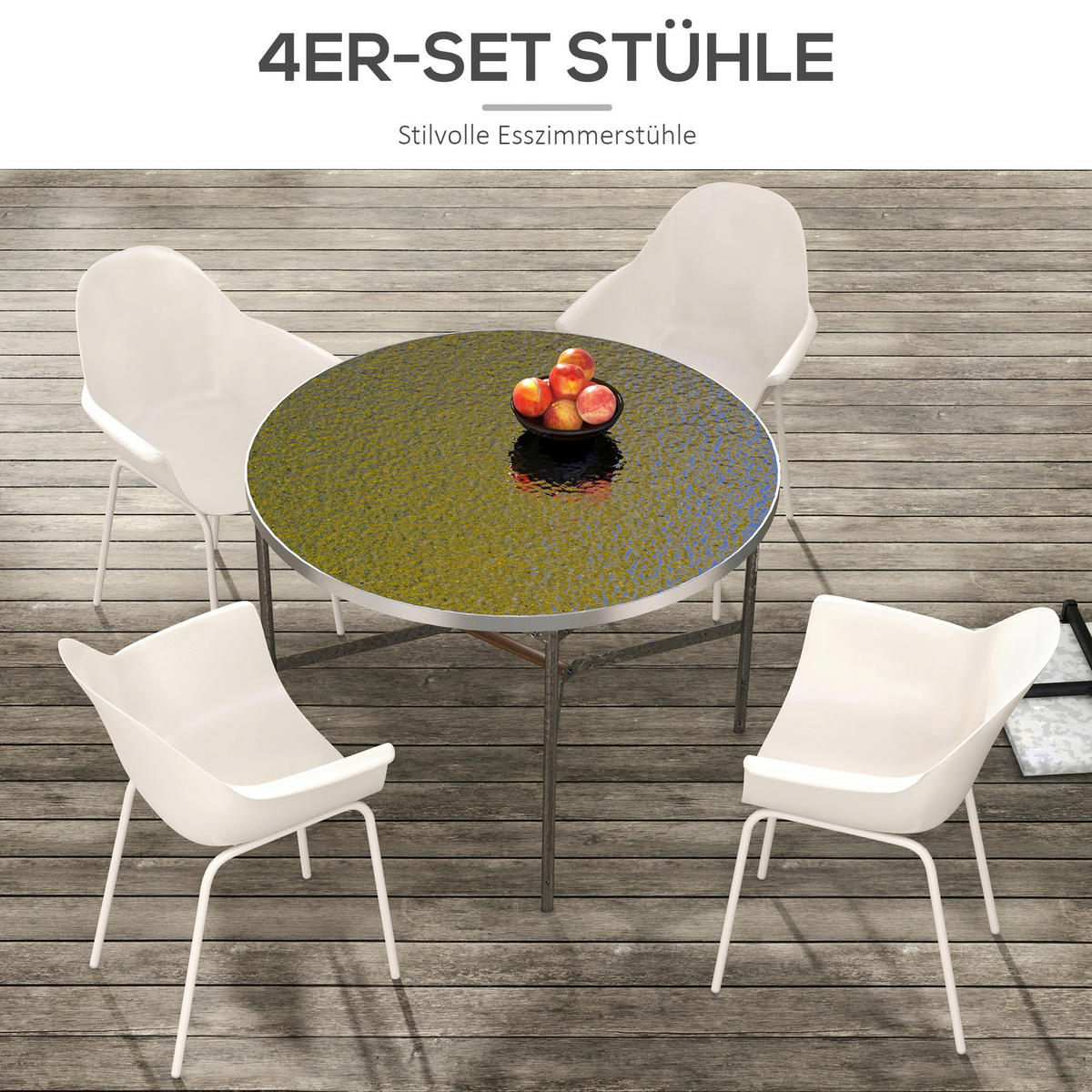 Outsunny Bistro-Set grau Stahl B/H/L: ca. 55x84x59 cm Bistro-Set - grau (59,00/55,00/84,00cm) - Outsunny