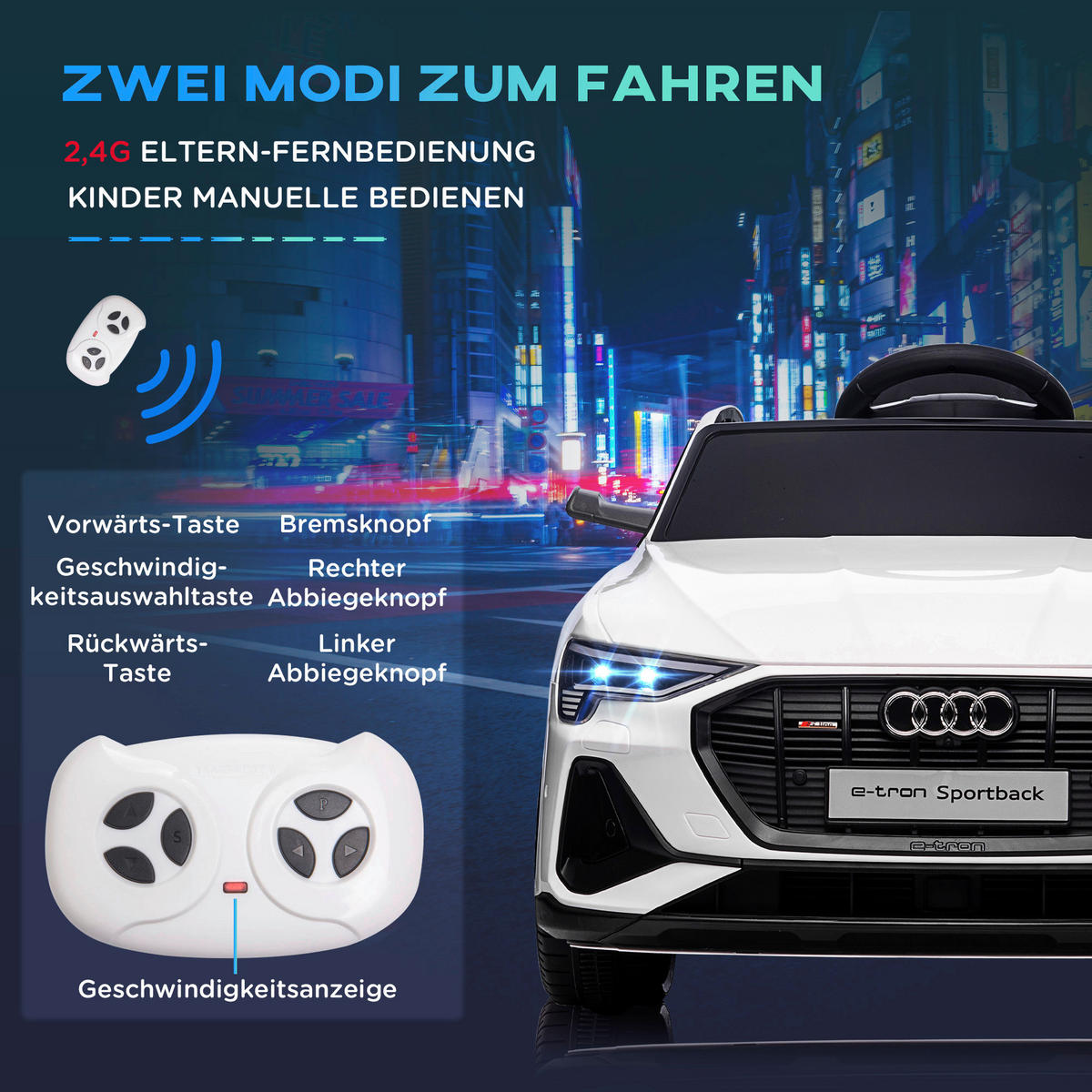 HOMCOM Kinder-Elektroauto weiß B/H/L: ca. 60x47x108 cm Kinder Elektroauto - weiß (108,00/60,00/47,00cm) - HOMCOM