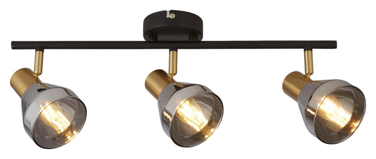 Searchlight Strahler messing schwarz Stahl Glas B/H/L: ca. 19x19,5x59 cm E14 3 Brennstellen Westminster - messing/schwarz (59,00/19,00/19,50cm) - Searchlight