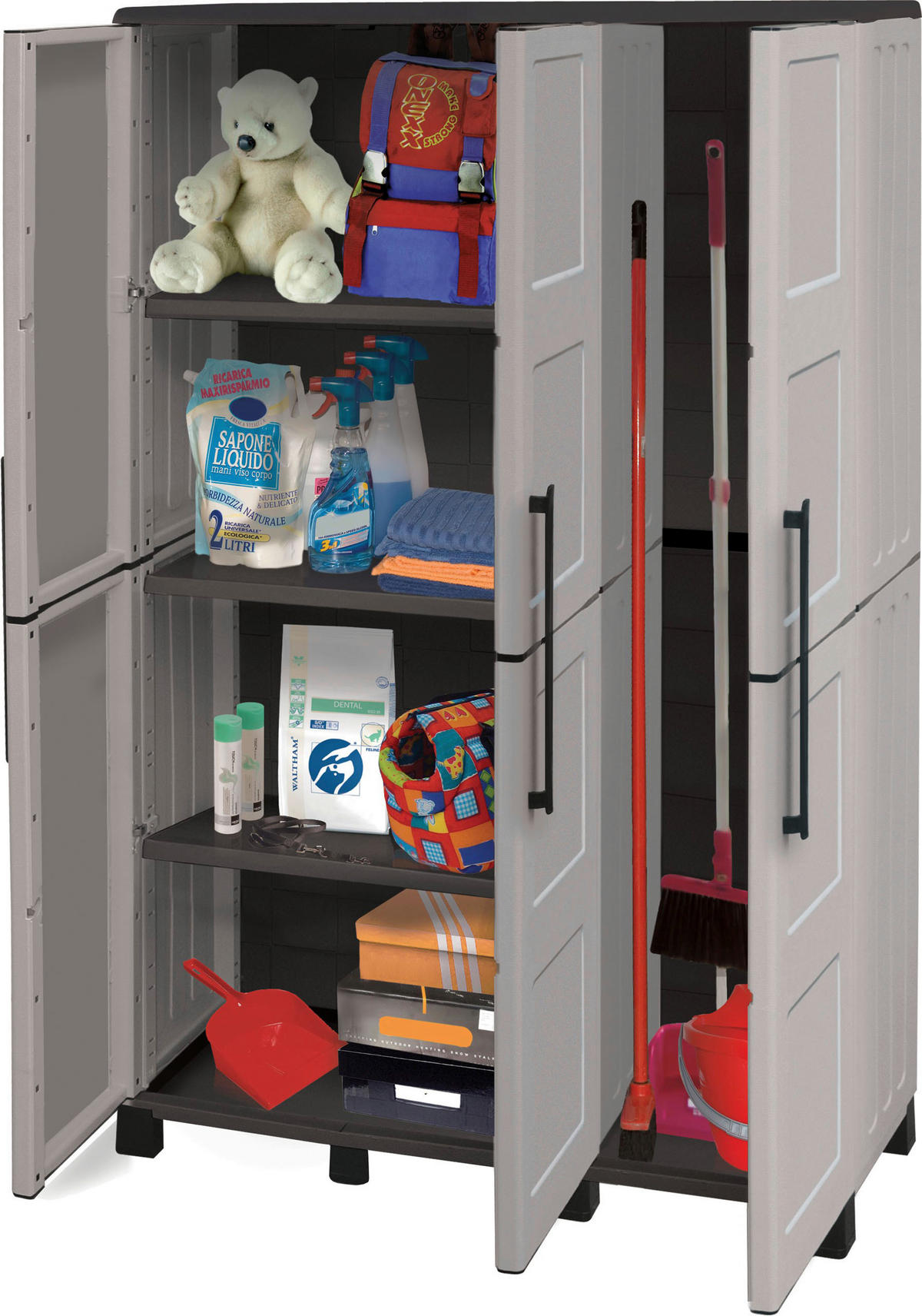 Linea Idea Kunststoffschrank Idea grau Kunststoff B/H/T: ca. 102x169x37 cm Idea - grau (102,00/169,00/37,00cm) - Linea Idea