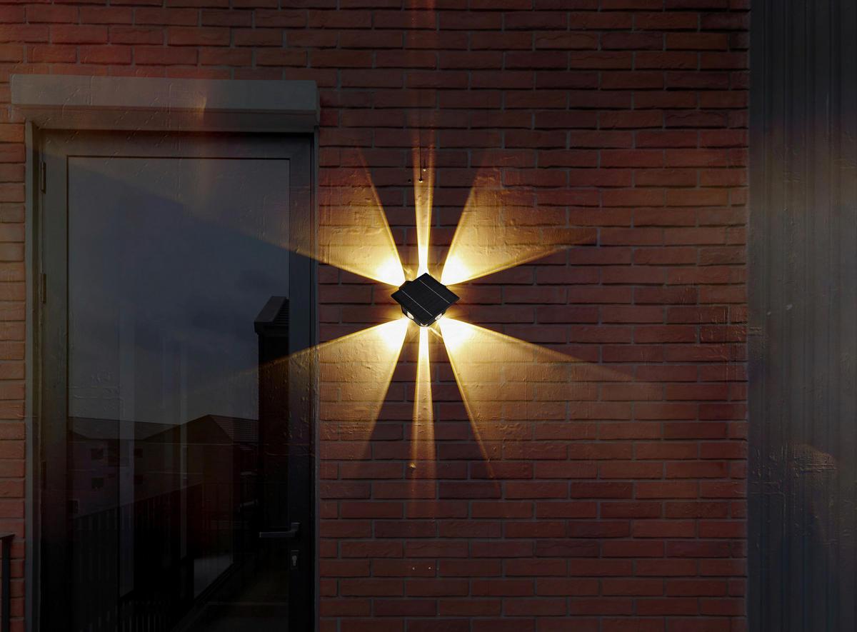 LED-Solarleuchte schwarz Kunststoff B/H: ca. 13,1x13,1 cm SOLAR - schwarz (13,10/13,10cm) - GLOBO