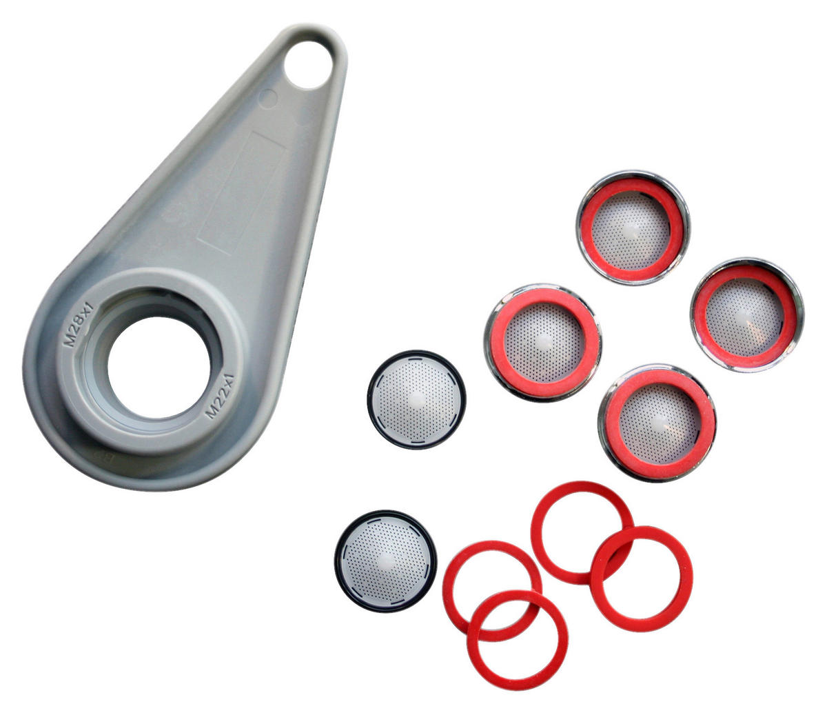 Wasser-Sparerset grau Wassersparset_für_Armaturen - rot/schwarz - SCHÜTTE