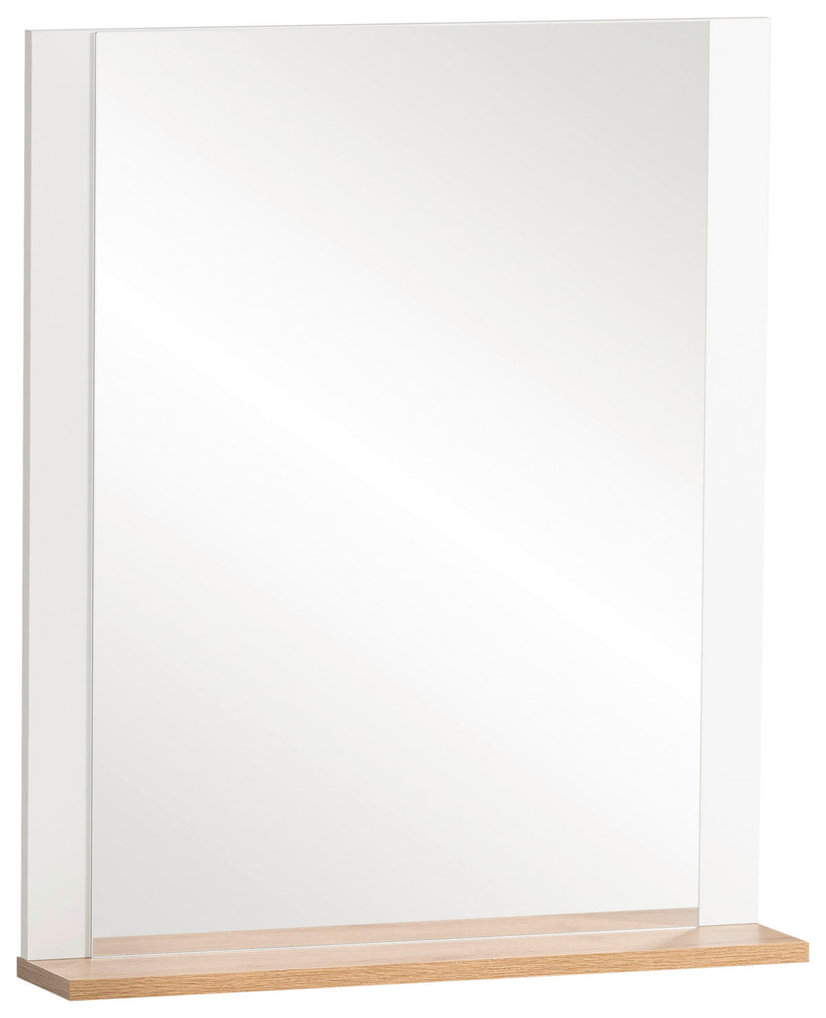 Wandspiegel Jelda weiß matt Eiche Landhaus Nachbildung B/H/T: ca. 59,6x71,1x12,3 cm Jelda - Eiche/weiß (59,60/71,10/12,30cm) - Möbelpartner