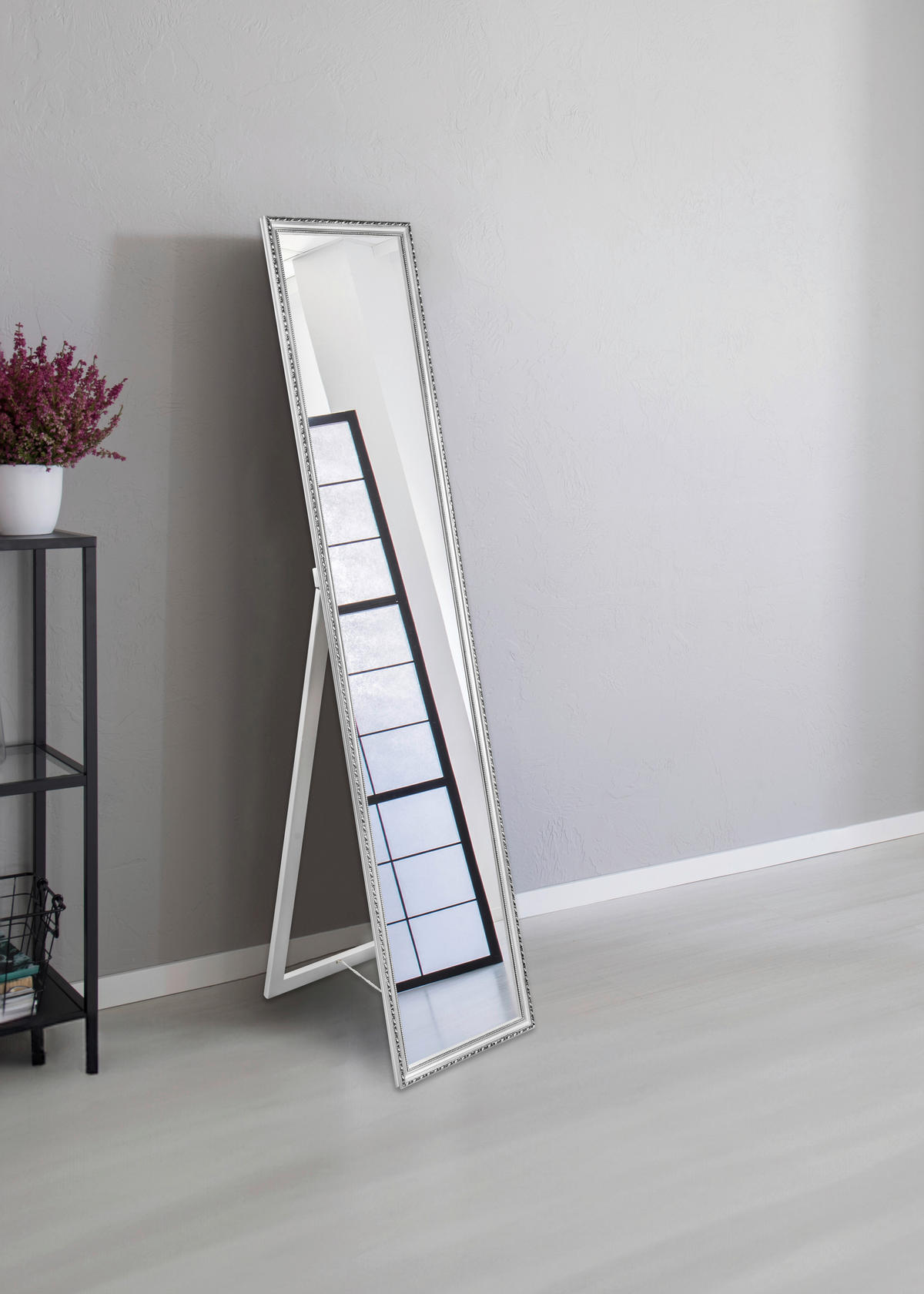 Standspiegel Loreley silber Optik B/H/T: ca. 34x160x4 cm Loreley - silber (34,00/160,00/4,00cm)