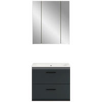 Badezimmer-Set Ice Nox Oak Nachbildung schwarz matt B/H/T: ca. 60x185x46 cm Ice - schwarz (60,00/185,00/46,00cm) - xonox.home