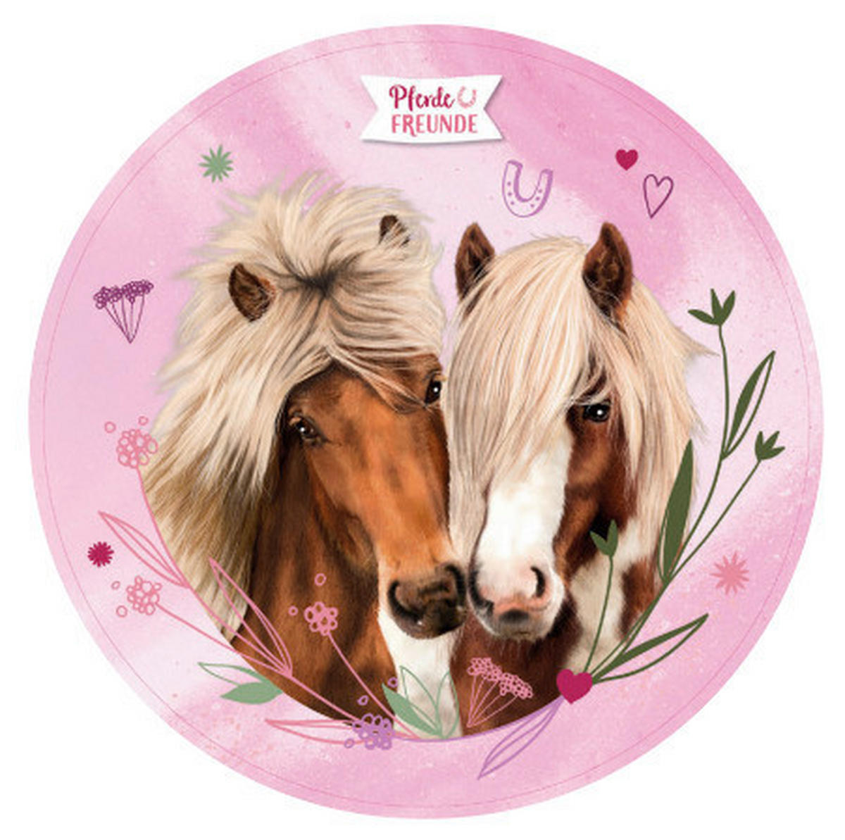 Pferde Freunde Kinderteppich rosa D: ca. 100 cm Kinderteppich_Pferdefreunde 100cm - rosa (100,00cm) - Pferde Freunde