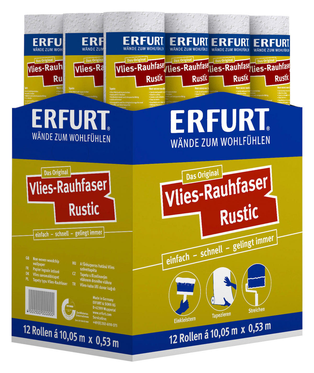 Erfurt Rauhfaser weiß B/L: ca. 53x1005 cm Vliesrauhfaser_Erfurt Rustic - weiß (53,00/1005,00cm) - Erfurt