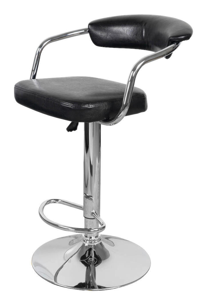 Barhocker Midnight 500 2er Kunstleder B/H/T: ca. 53x105x52 cm Midnight 500 2er - schwarz/Chrom (53,00/105,00/52,00cm) - 360 Living