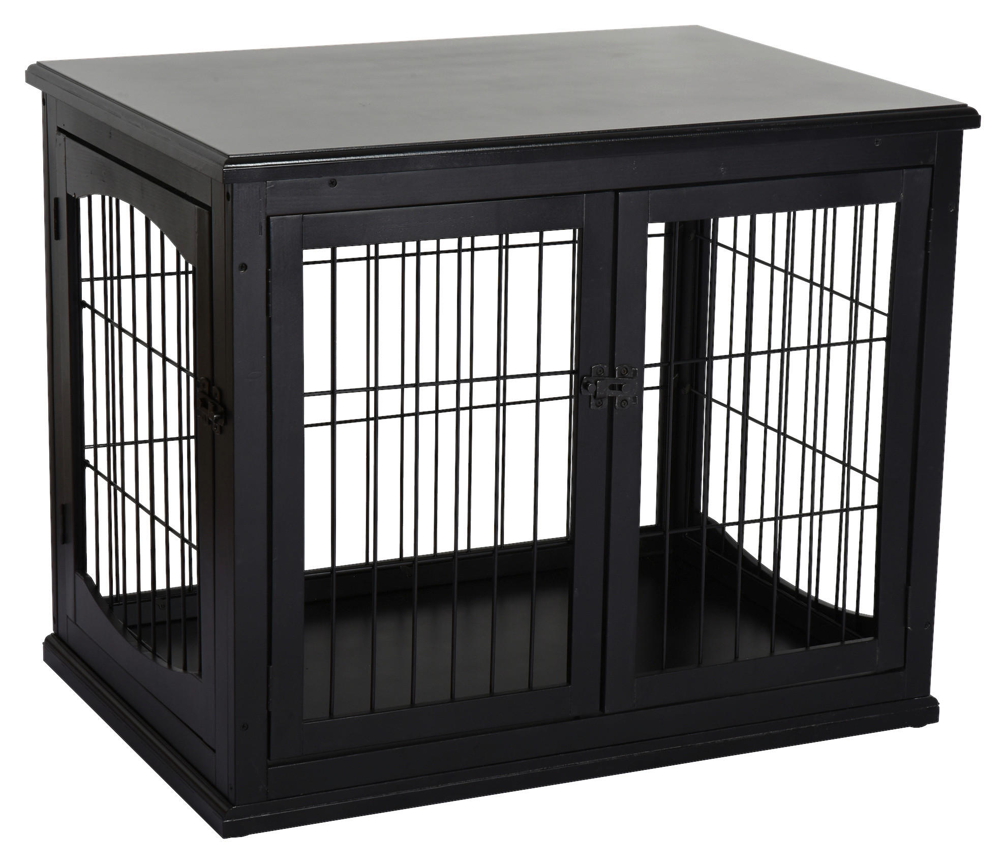 PawHut Hundekäfig schwarz MDF B/H/T: ca. 81x66x59 cm Hundekäfig - schwarz (81,00/66,00/59,00cm) - PawHut