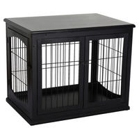 PawHut Hundekäfig schwarz MDF B/H/T: ca. 81x66x59 cm Hundekäfig - schwarz (81,00/66,00/59,00cm) - PawHut