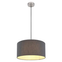 GLOBO Pendelleuchte nickel matt Opal Metall Kunststoff H/D: ca. 140x40 cm E27 1 Brennstellen SANNA - nickel matt/Opal (40,00/140,00cm) - GLOBO