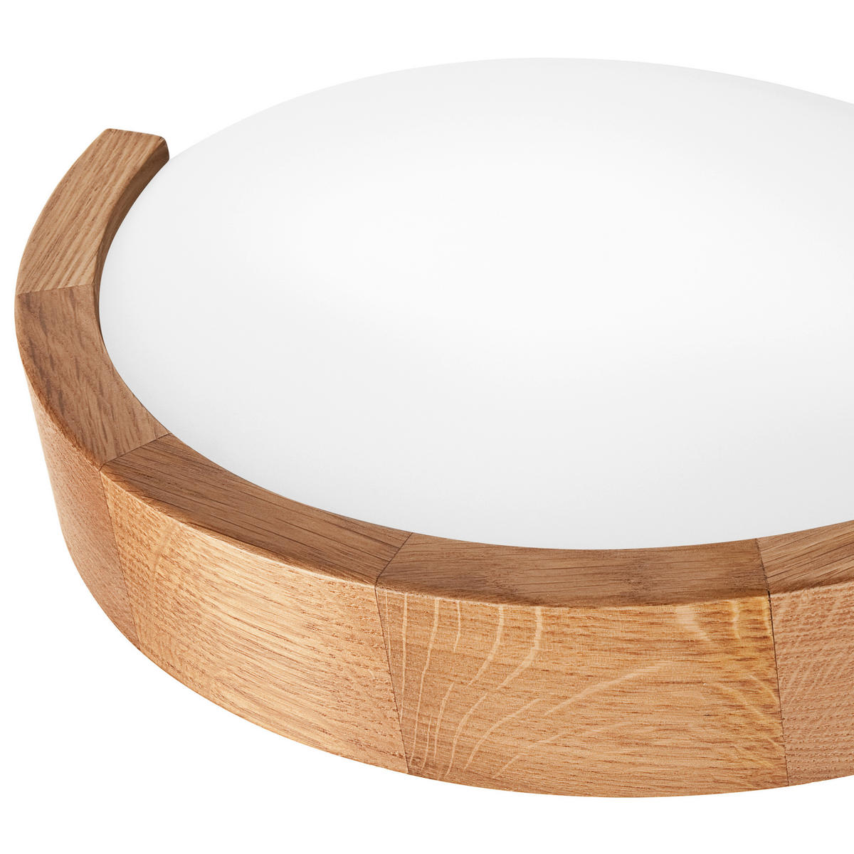 Lamkur Wandleuchte Eiche Holz Glas B/H/L: ca. 20x14x30 cm E27 1 Brennstellen Anello - Eiche (30,00/20,00/14,00cm) - Lamkur