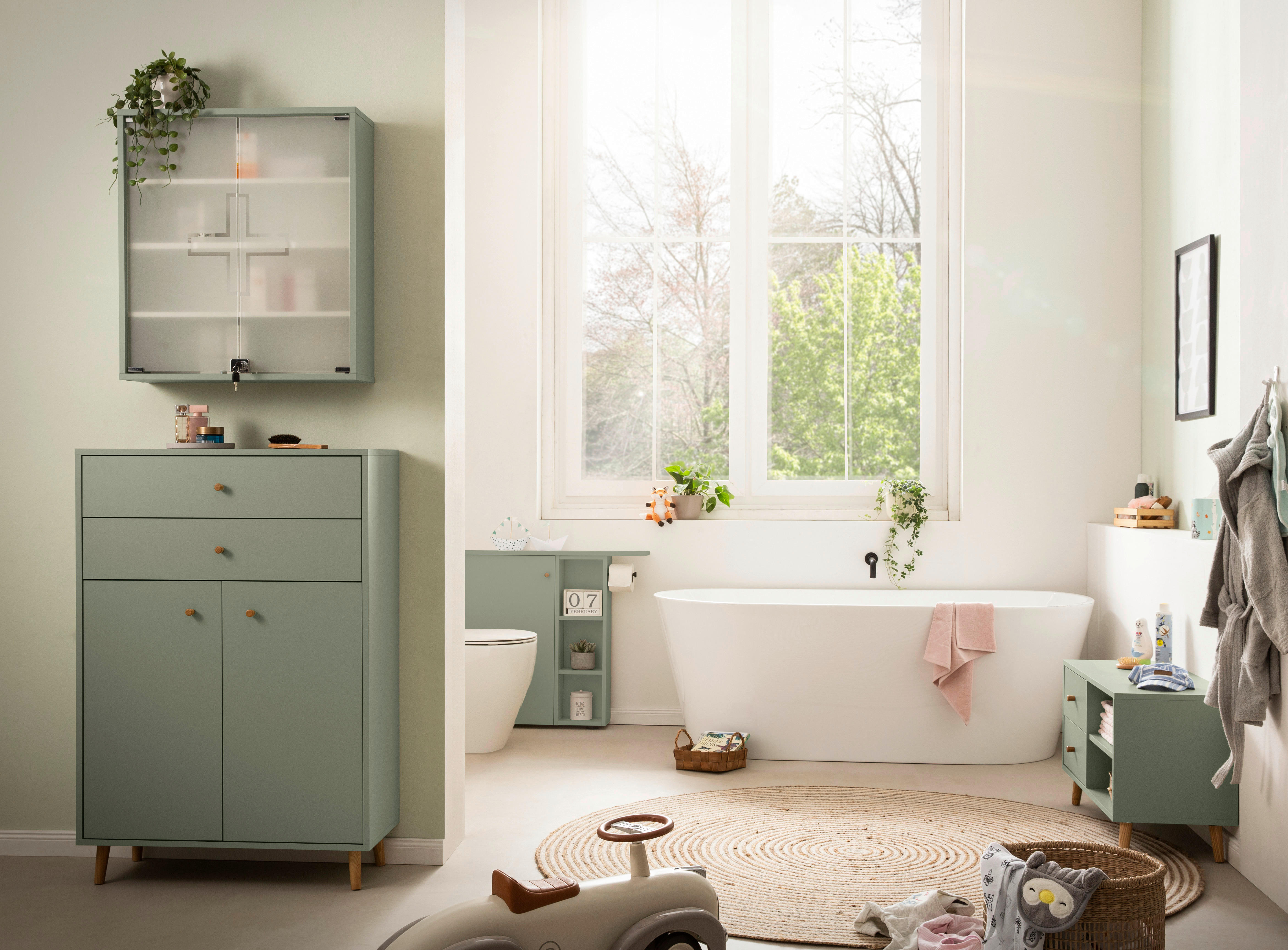 Thumbnail - Medizinschrank Bjarne Pistazie B/H/T: ca. 64,2x71,4x19,6 cm