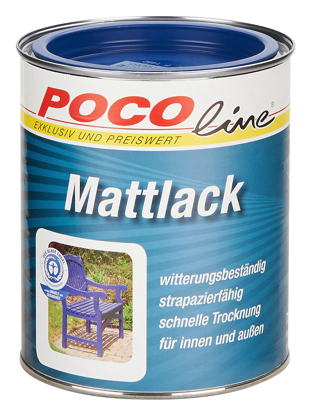 POCOline Acyl Buntlack enzianblau matt ca. 0,75 l Mattlack_Acryl_2in1 750ml - enzianblau (750ml) - POCOline
