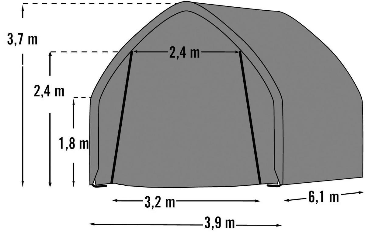 ShelterLogic Garage-in-a-Box B/H/T: ca. 390x370x610 cm Garage-in-a-Box - grün (390,00/370,00/610,00cm) - ShelterLogic