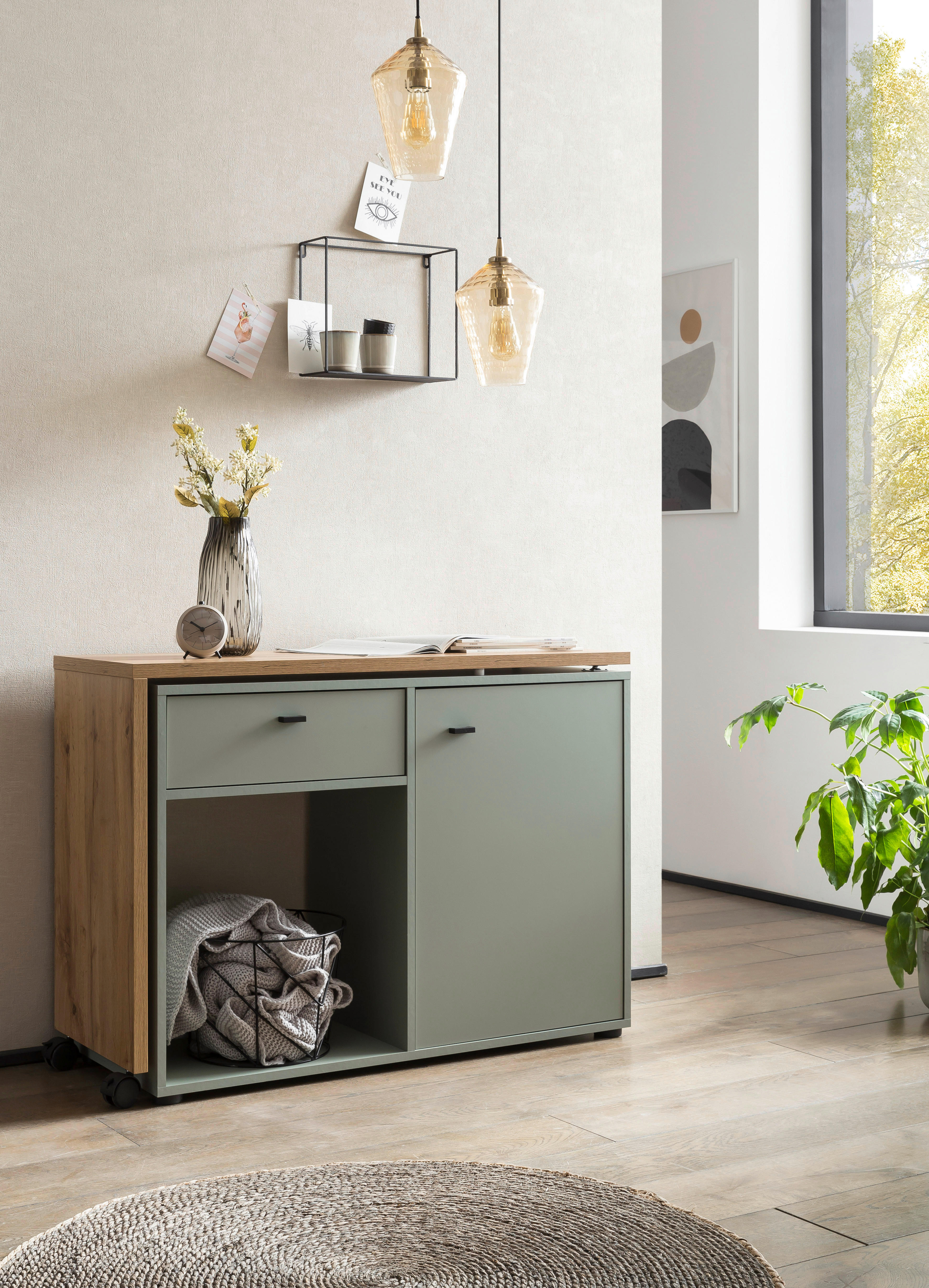 Schreibtisch Tiny working Pistazie Eiche Landhaus Nachbildung B/H/T: ca. 104,6x75,3x39 cm Tiny working - Eiche/Pistazie (104,60/75,30/39,00cm) - Möbelpartner